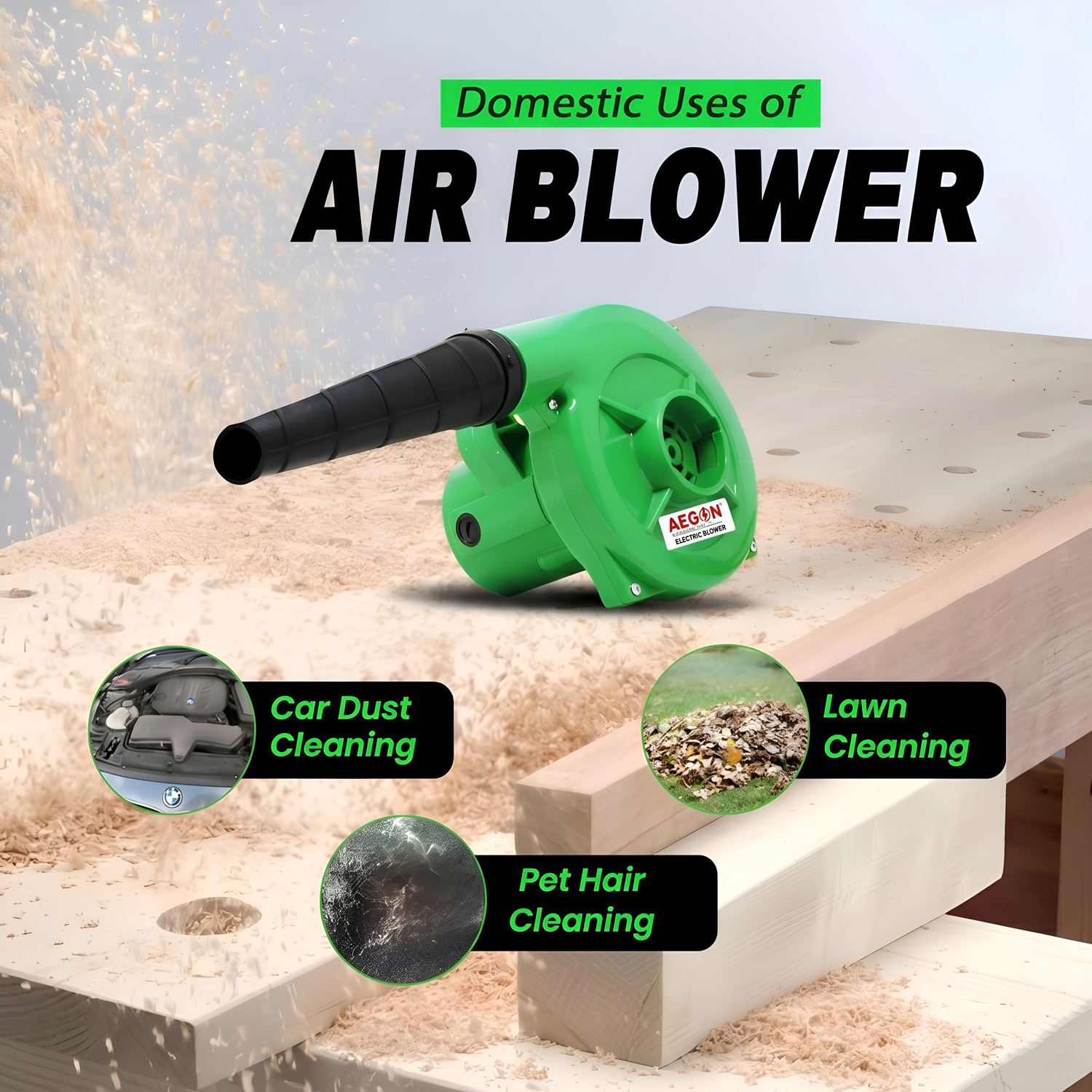 Image of AEGON AB40 550W 3.8 m3 /min 100% Copper Dust Cleaner for Home /Office /Car /PC Forward Curved Air Blower
