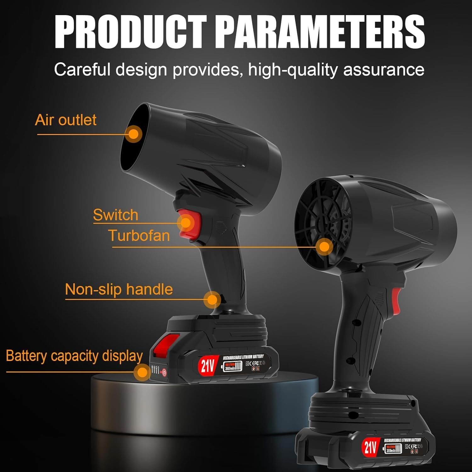 Image of Flipkart SmartBuy Cordless Jet Air Blower 48V Battery Cordless Car Dryer,Dust Cleaner Rechargeable Forward Curved Air Blower