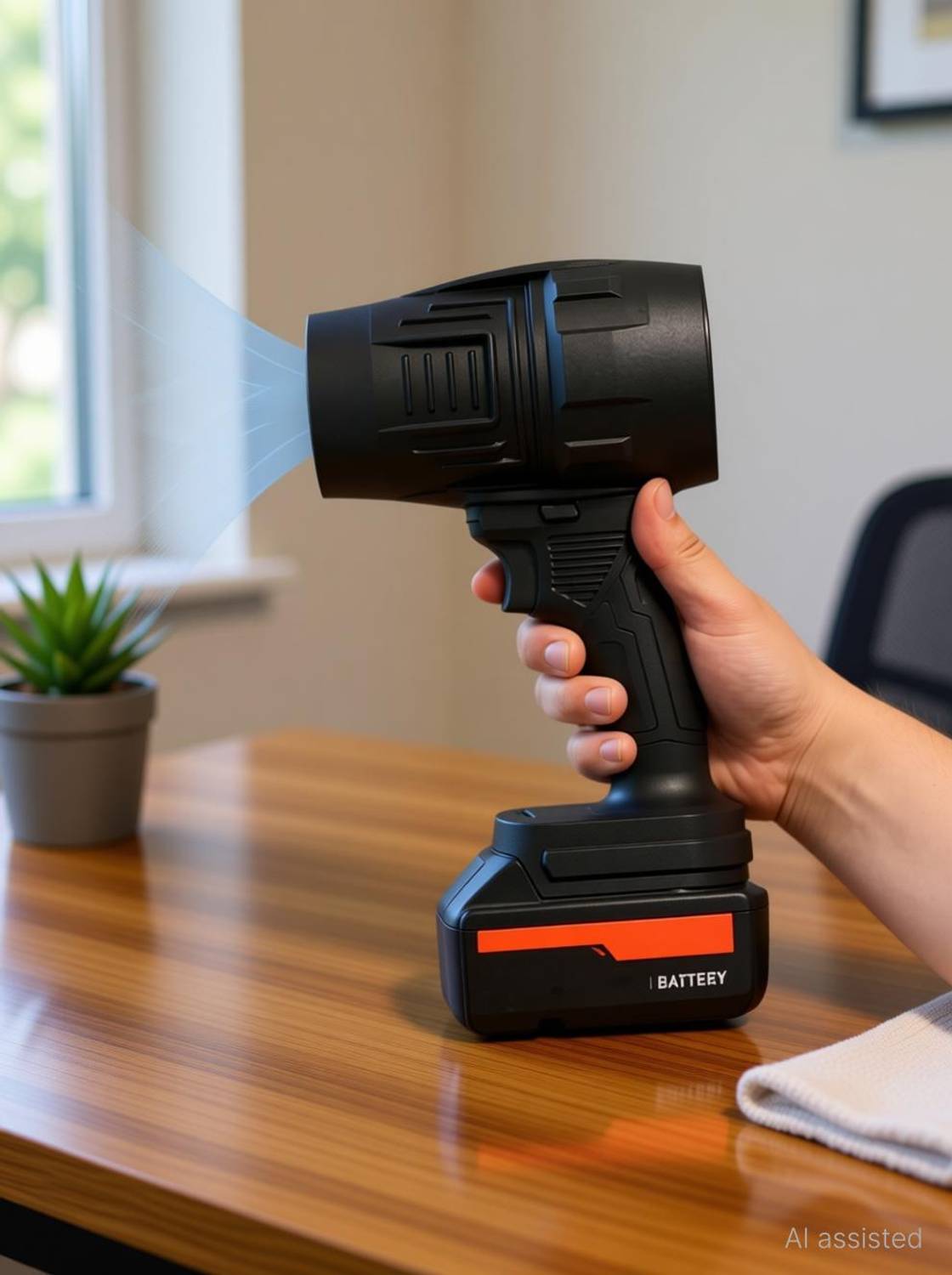 AQUABUCKET Leaf Blower Cordless with Battery and Charger, Powerful Handheld Air Blower Backward Curved Leaf Blower