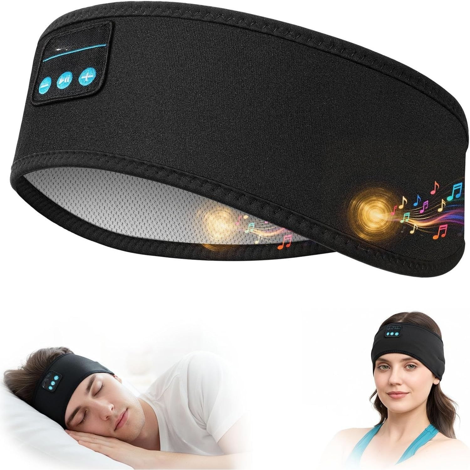Image of Kickzu Sleep Headphones Bluetooth 5.4 Headband, 10Hr Headband Headphones with HD Stereo Bluetooth