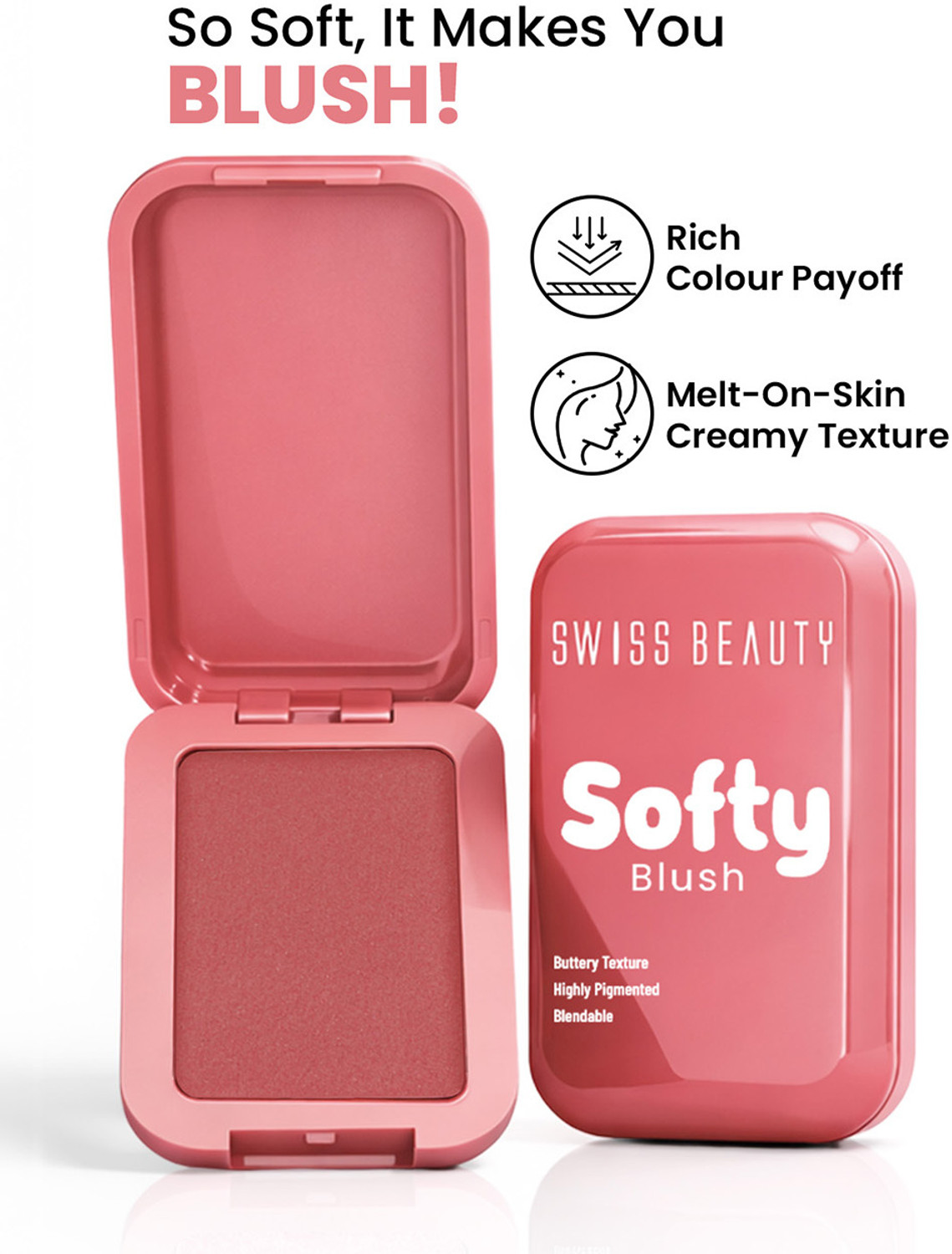 Image of SWISS BEAUTY Softy Blush | Buttery Texture Blendable | Pigmented Long Lasting