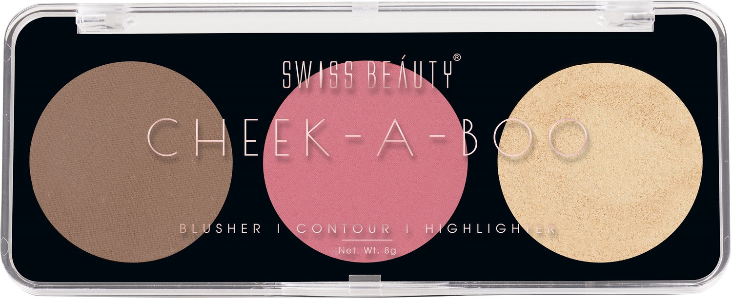 Image of SWISS BEAUTY Cheek- A- Boo Face Palette -02 with Blusher , Contour and Highlighter
