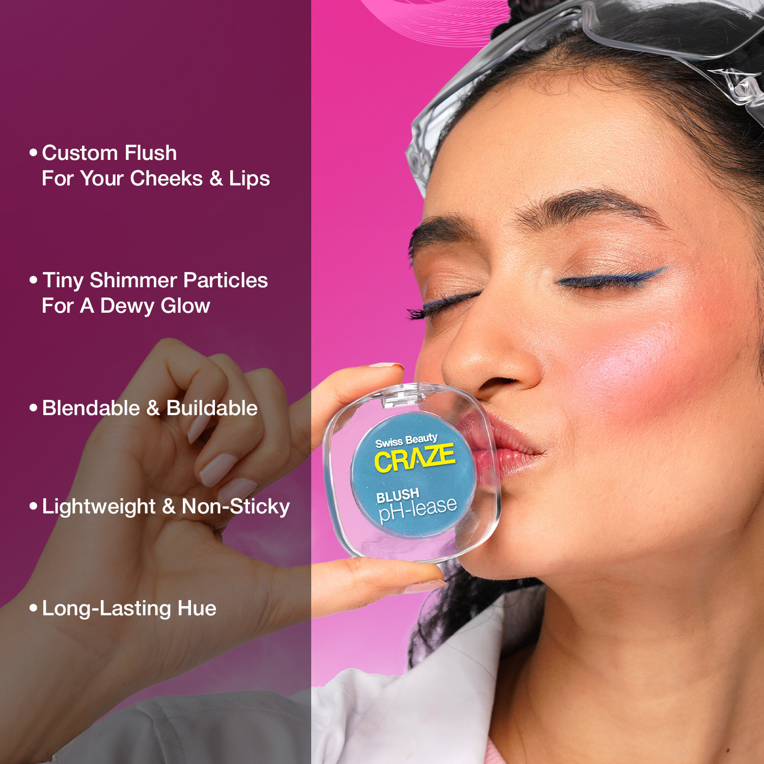 Image of SWISS BEAUTY CRAZE Blush pH Lease | Dewy Glow Shimmer | Macadamia Olive Oil