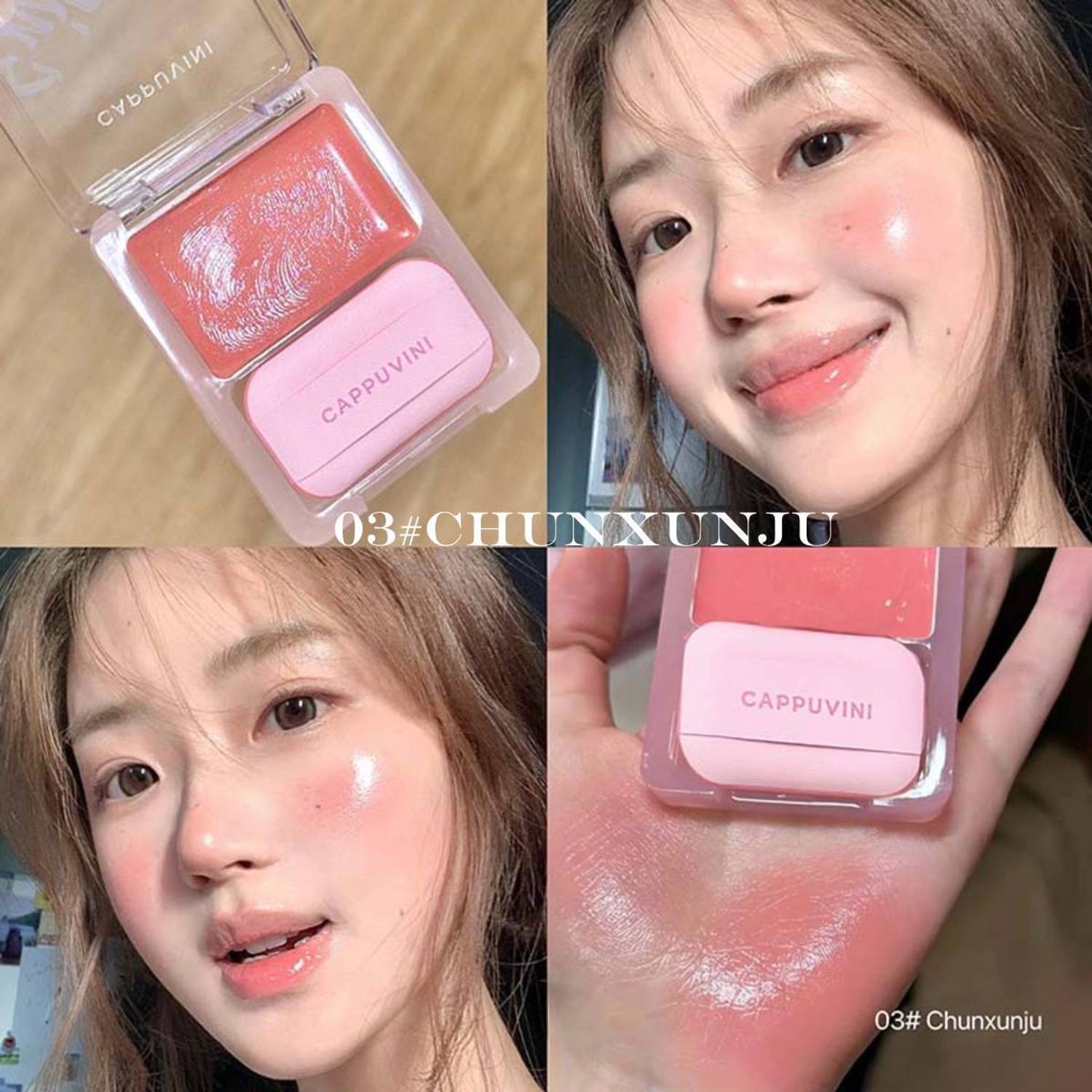 Cappuvini High Gloss Multi-Purpose Cream Blush for Lips and Cheeks with Glossy Finish