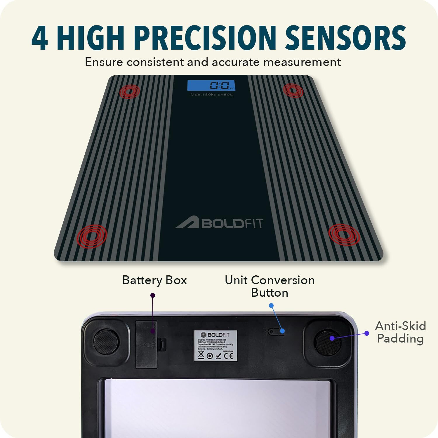 Image of BOLDFIT Weighing Machine Digital Weighing Scale 180kg Weight for Human 3 Year Warranty Weighing Scale