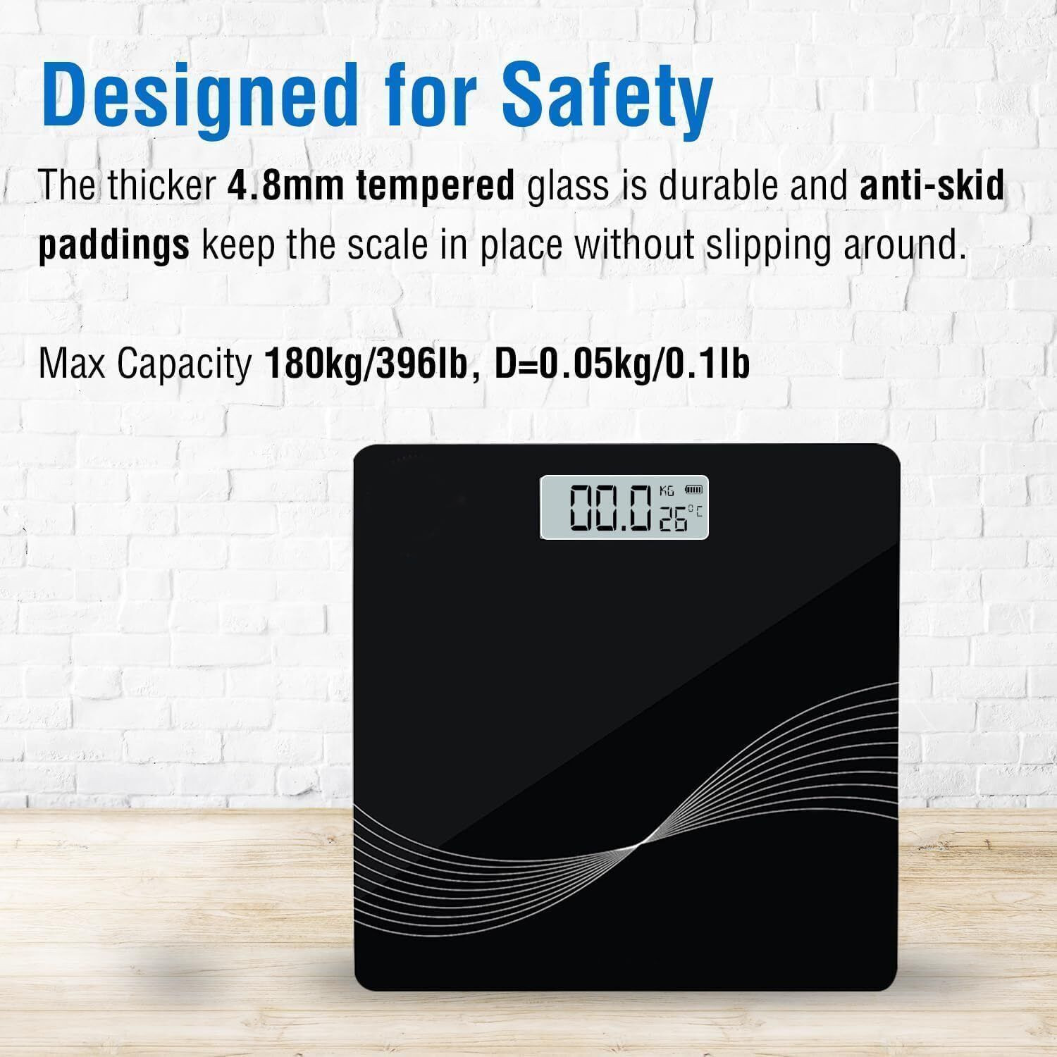 Image of buyease digital bathroom scale , LCD display health weighting scale for personal use BMI Weighing Scale