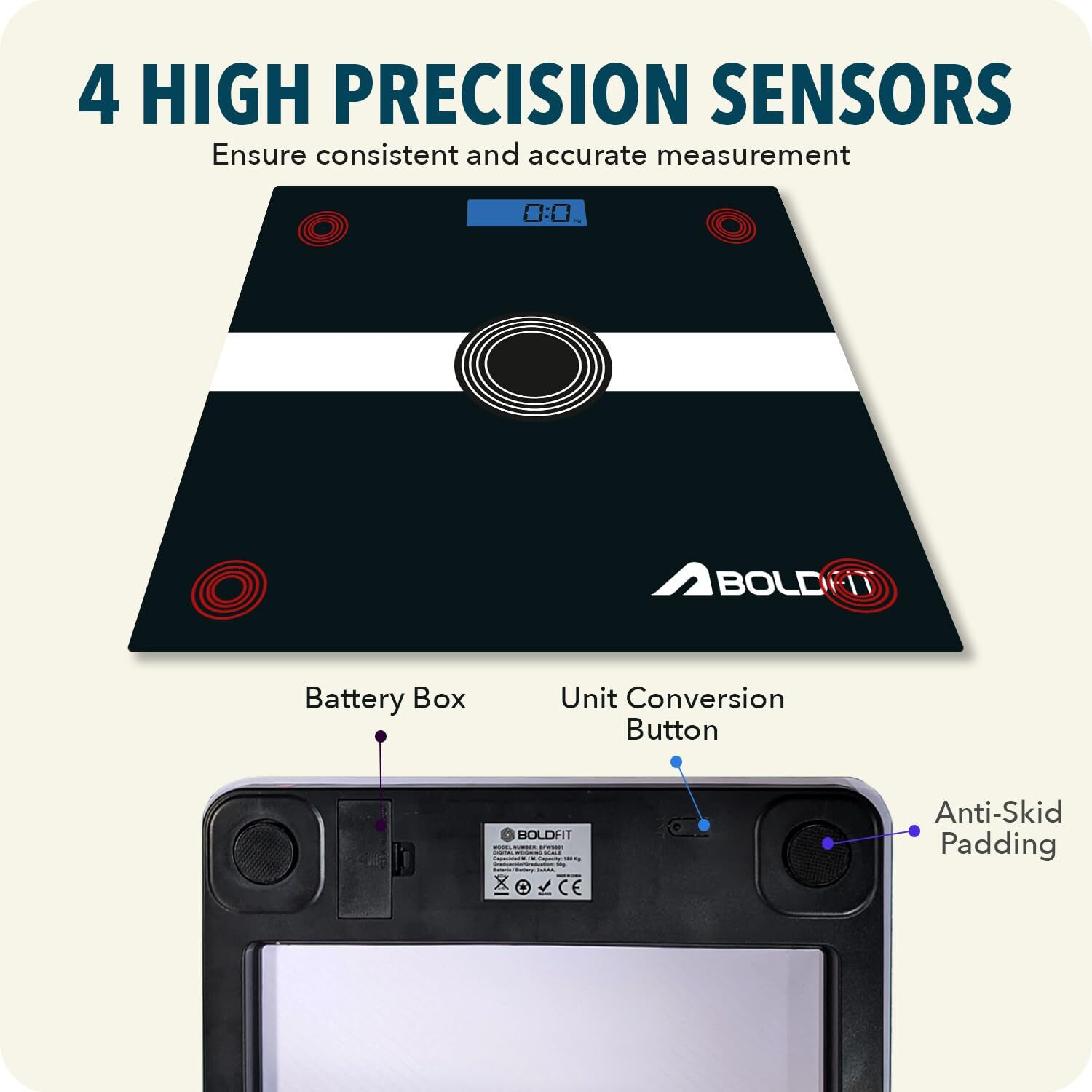 Image of BOLDFIT Weighing Machine Digital Weighing Scale 180kg Weight for Human 3 Year Warranty Weighing Scale