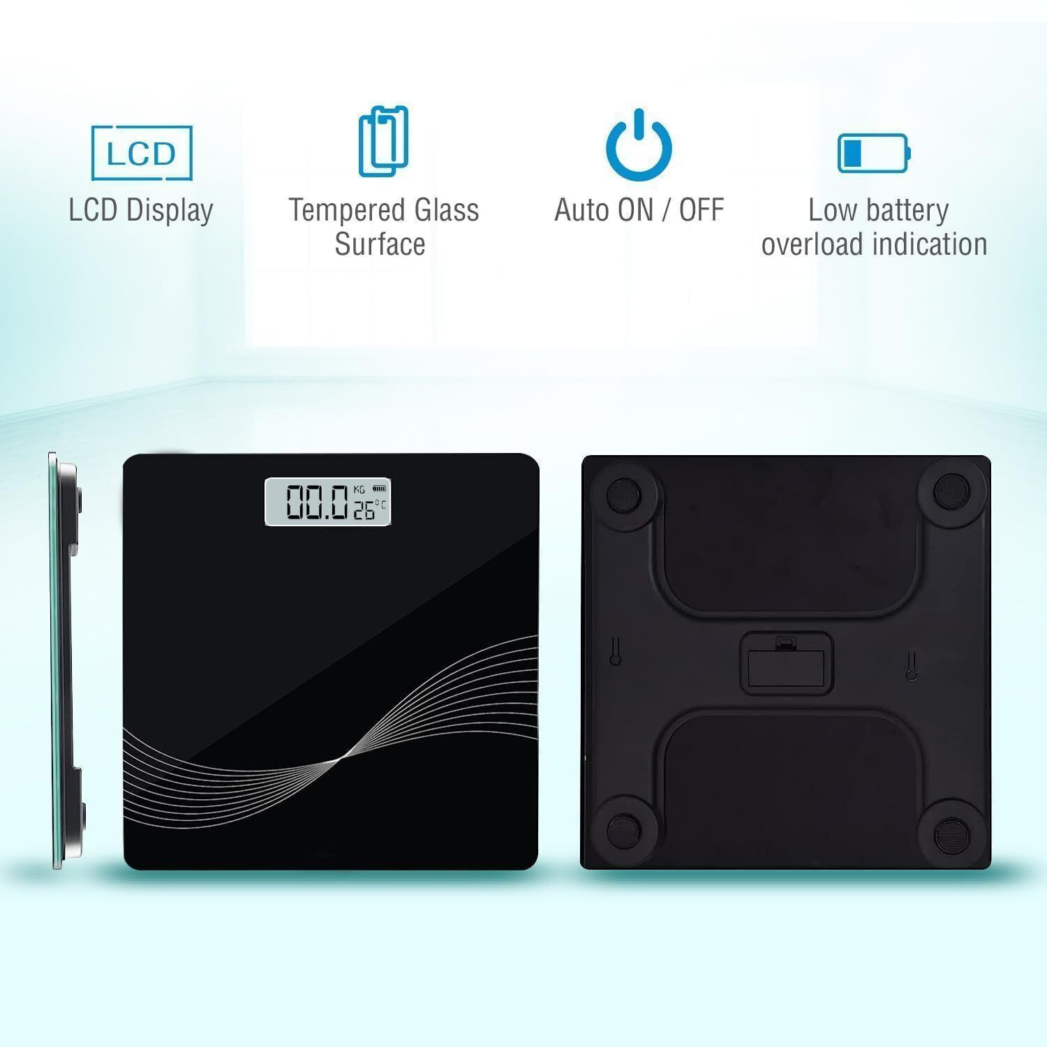Image of buyease digital bathroom scale , LCD display health weighting scale for personal use BMI Weighing Scale