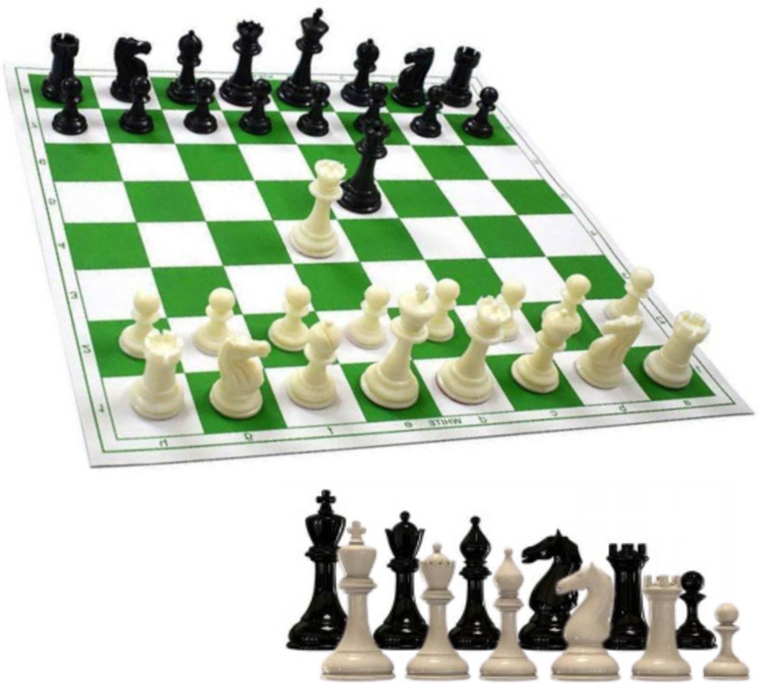 3D Galaxy 17x17 Tournament Chess Vinyl Foldable Chess Game with Solid Plastic Pieces X2 Board Game Accessories