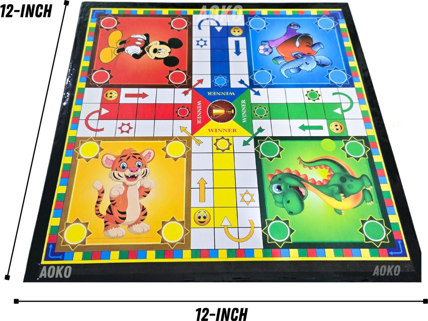 Image of AOKO COMBO of 2 Ludo And Chess + Ludo Snakes & Ladders Size 12x12 Inches Party & Fun Board Game