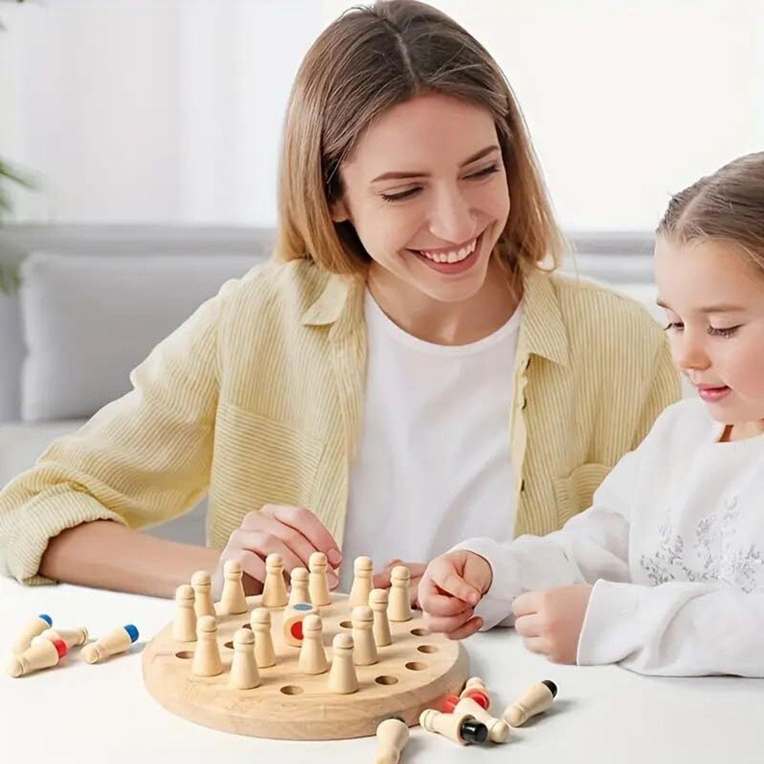 Image of AJDK MART Wooden Chess Puzzle Game | Brain Teaser Strategy Board Game Board Game Accessories