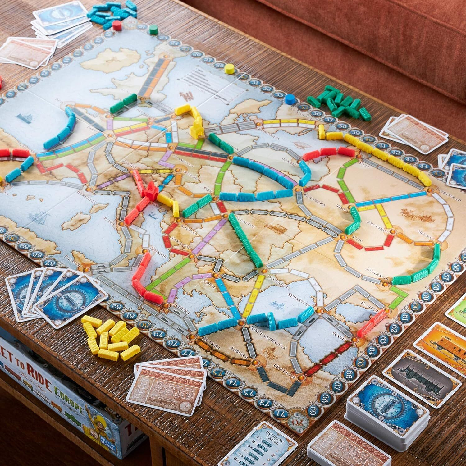 Image of TMA ENTERPRISES Ticket to Ride Europe Board Game Party & Fun Board Game