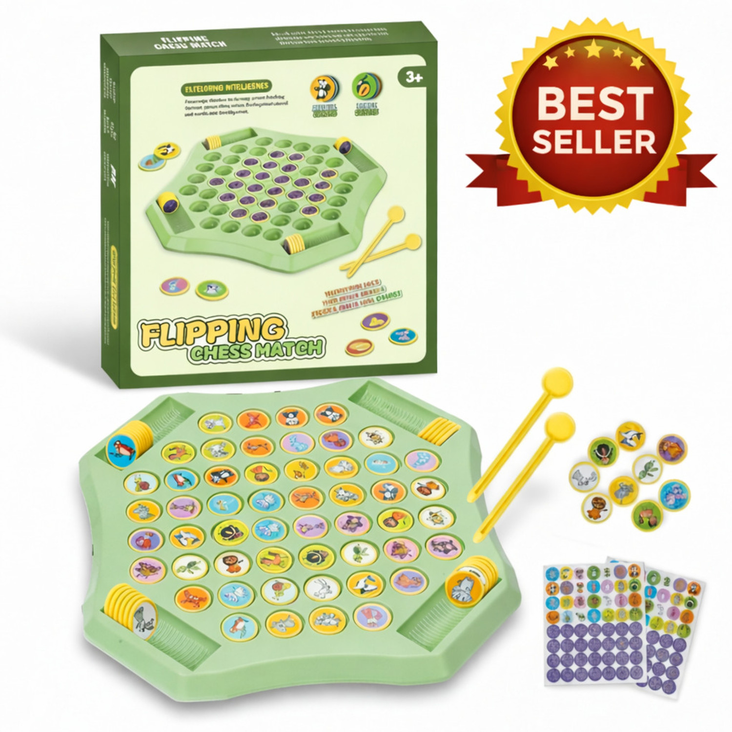 Image of CountryLink Brain Development Memory Game for Kids 3+ | Memory Flip Chess Board Game Indoor Educational Board Games