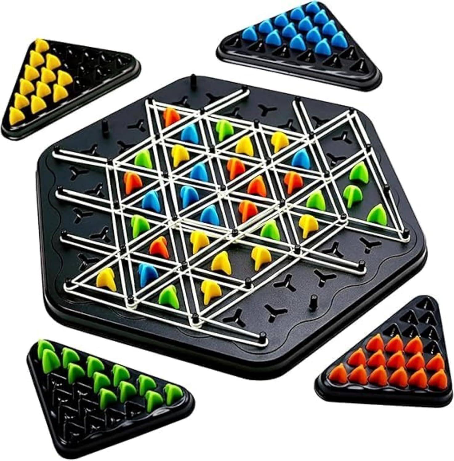 ALWAFLI Chain Triangle Chess Triggle Rubber Band Strategy Learning Geoboard Puzzle Educational Board Games