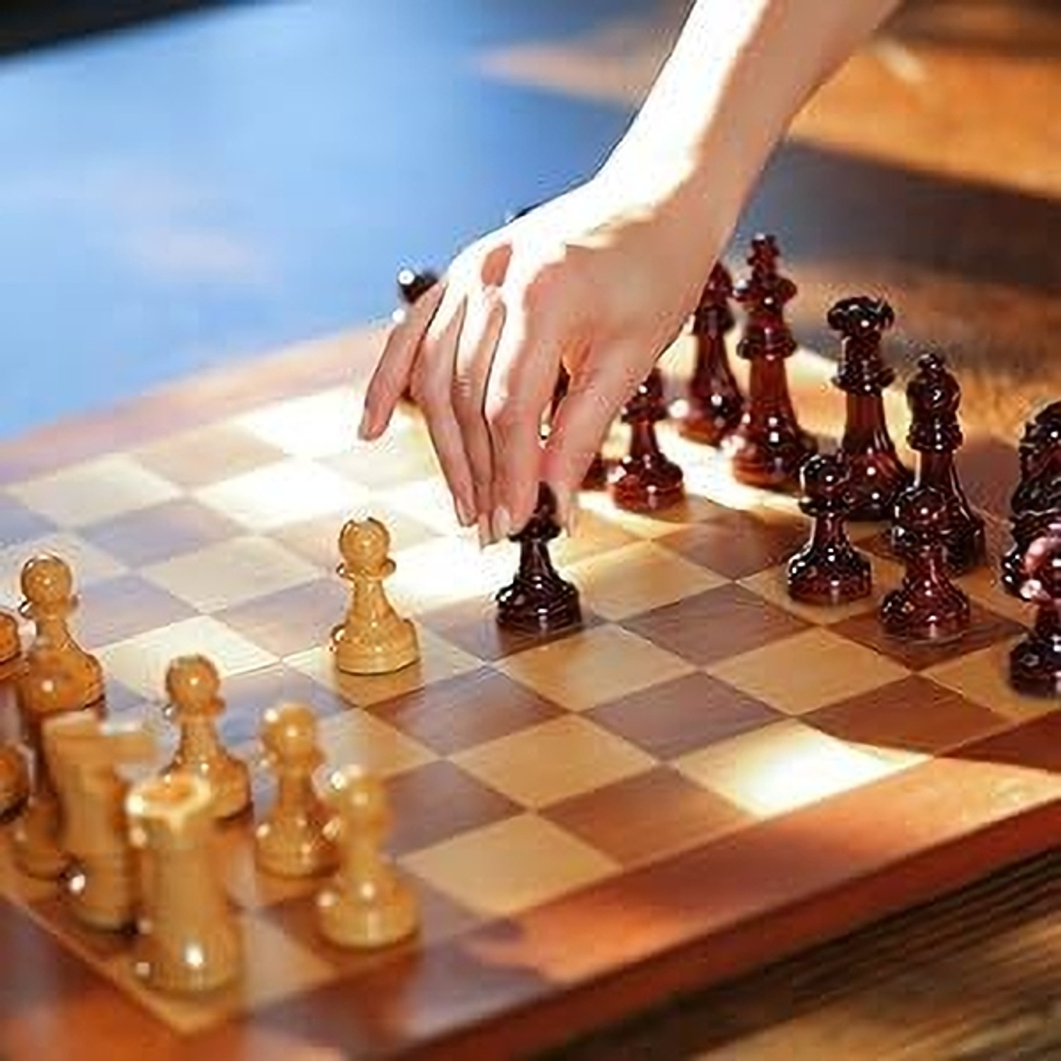 Image of DHARNIX Magnetic Chess Board, Travel Chess Set with Folding Board for Kids and Adults Educational Board Games
