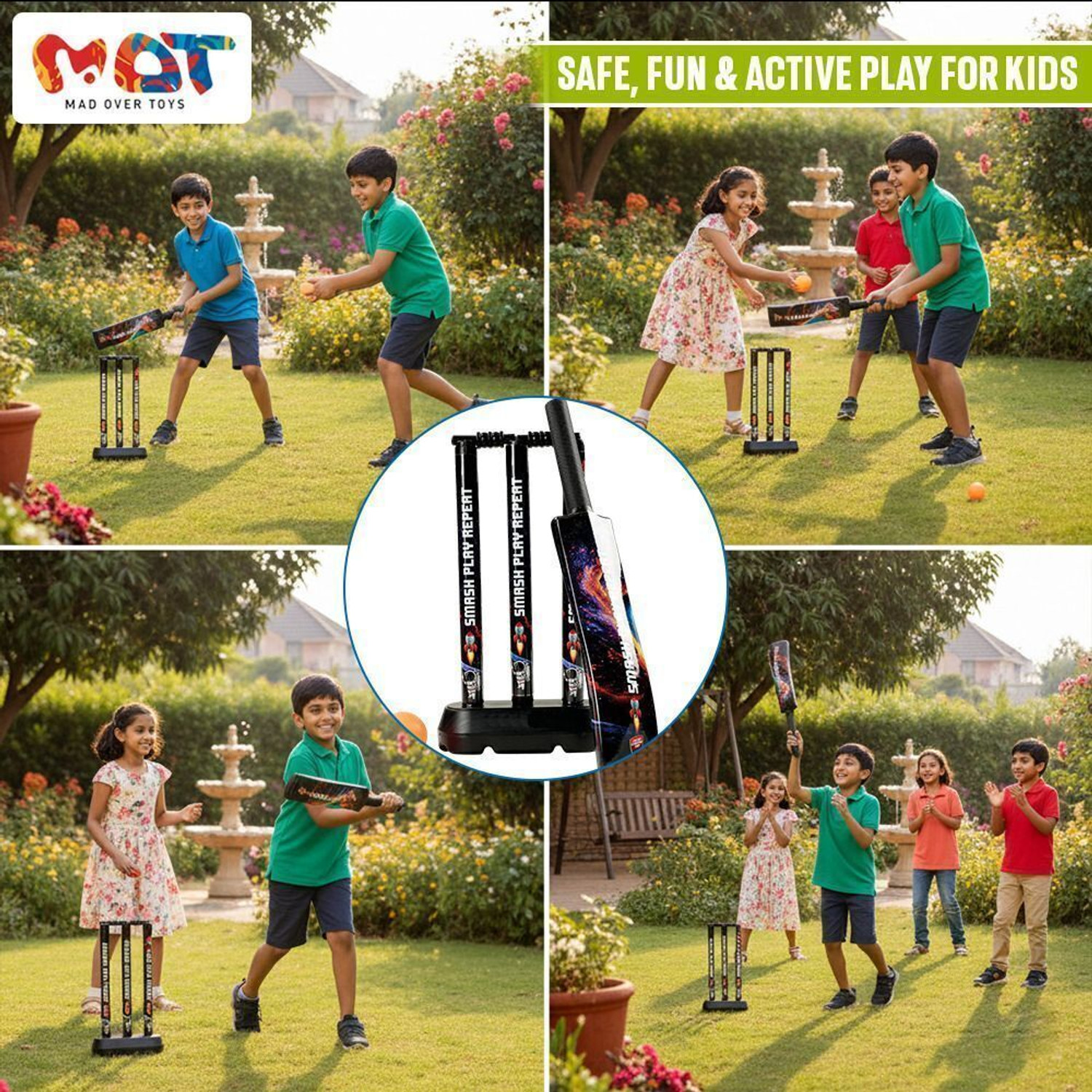 Image of MAD OVER TOYS Space Cricket Set Junior Party & Fun Board Game