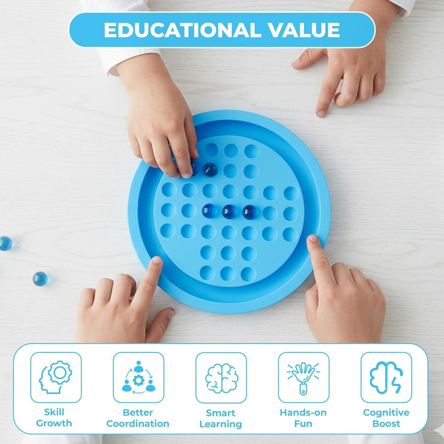Image of T Essentials Brainvita Game | Skill Building & Strategy Game Board Game | Age 4+ Party & Fun Board Game
