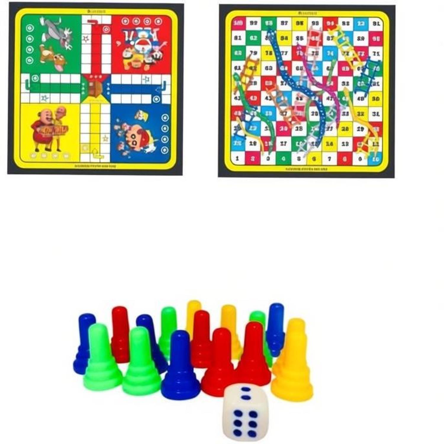 aunique 2 in 1 Wooden Ludo & Snake Board Game With Premium Ludo coin set ( 12 inch) Party & Fun Board Game