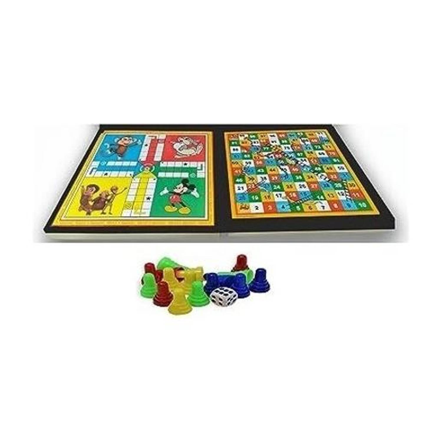 AOKO Ludo+Snake & Ladders 2 in 1 Combo With One Set Of Plastic coin & Dice board Game Party & Fun Board Game