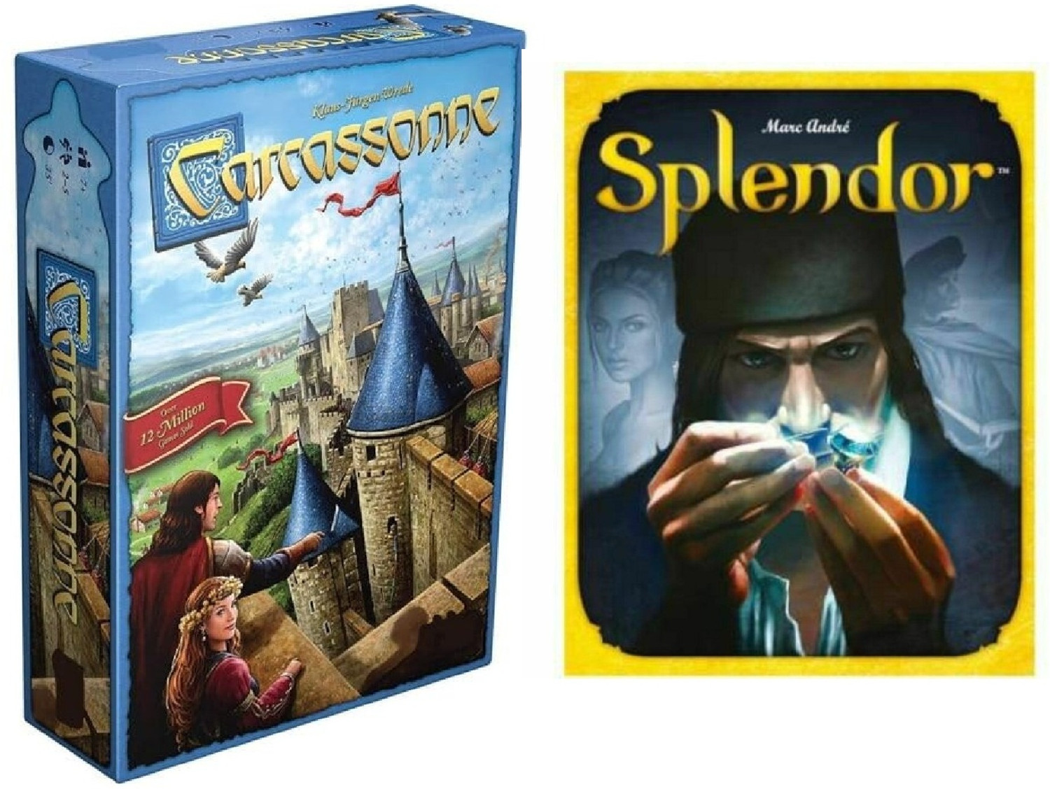 Image of TMA ENTERPRISES Carcassonne & Splendor Board Game Combo Strategy & War Board Game