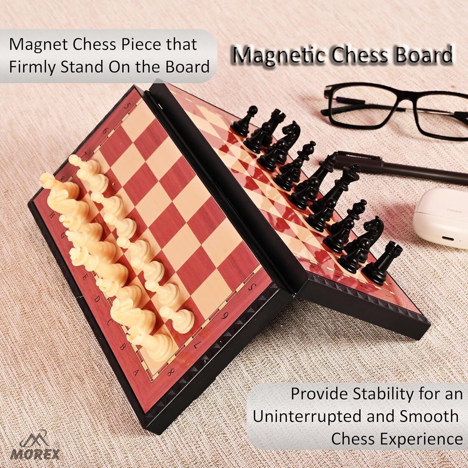 Image of MOVEX Morex 11 Inch Handmade Magnetic Wooden Chess Set Ideal Gift Choice Educational Board Games