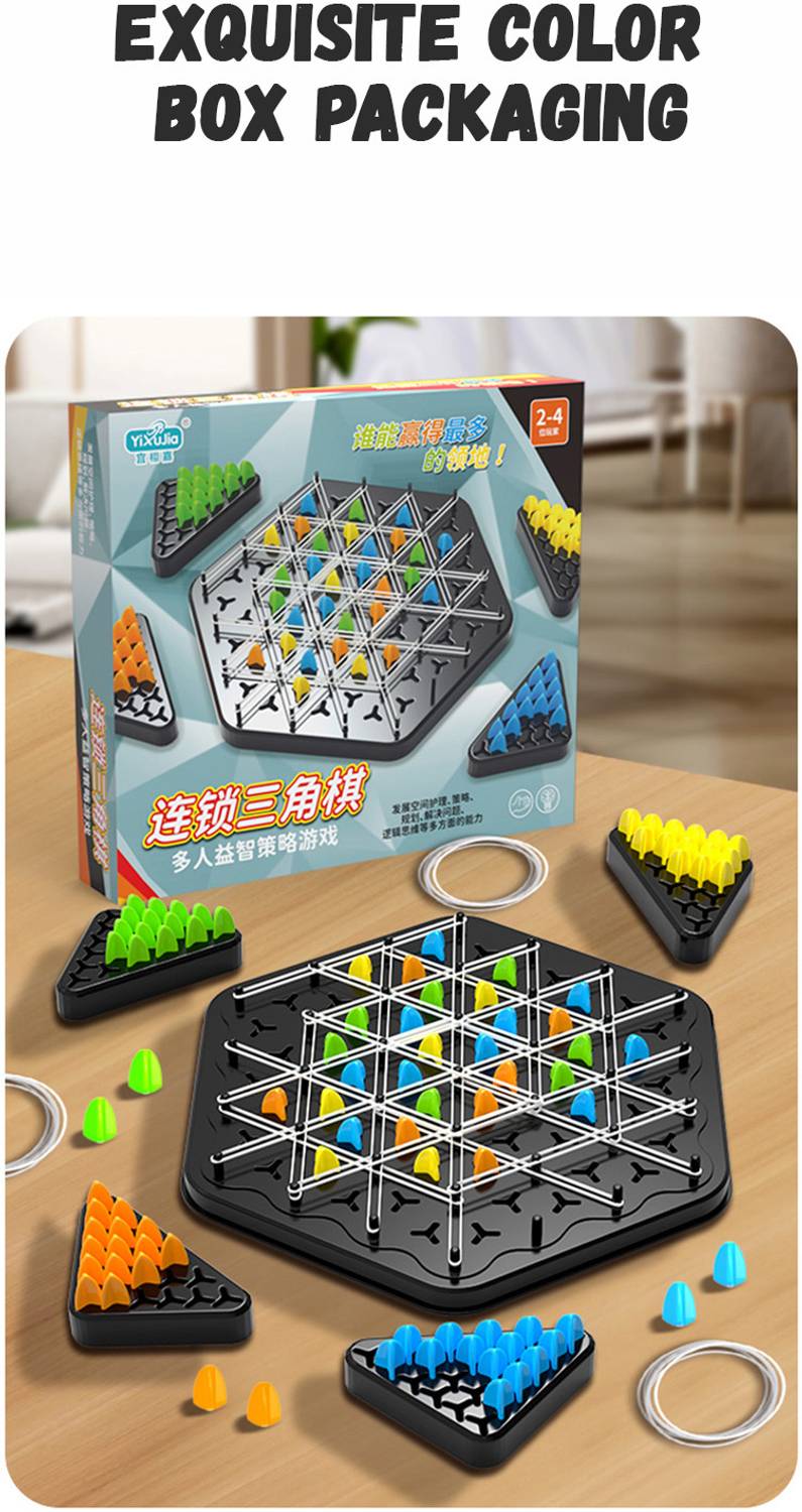 BHVMEY Chain Triangle Set, Elastic Triggle Set, Elastic Chain Triggle, Triangular -129 Strategy & War Board Game
