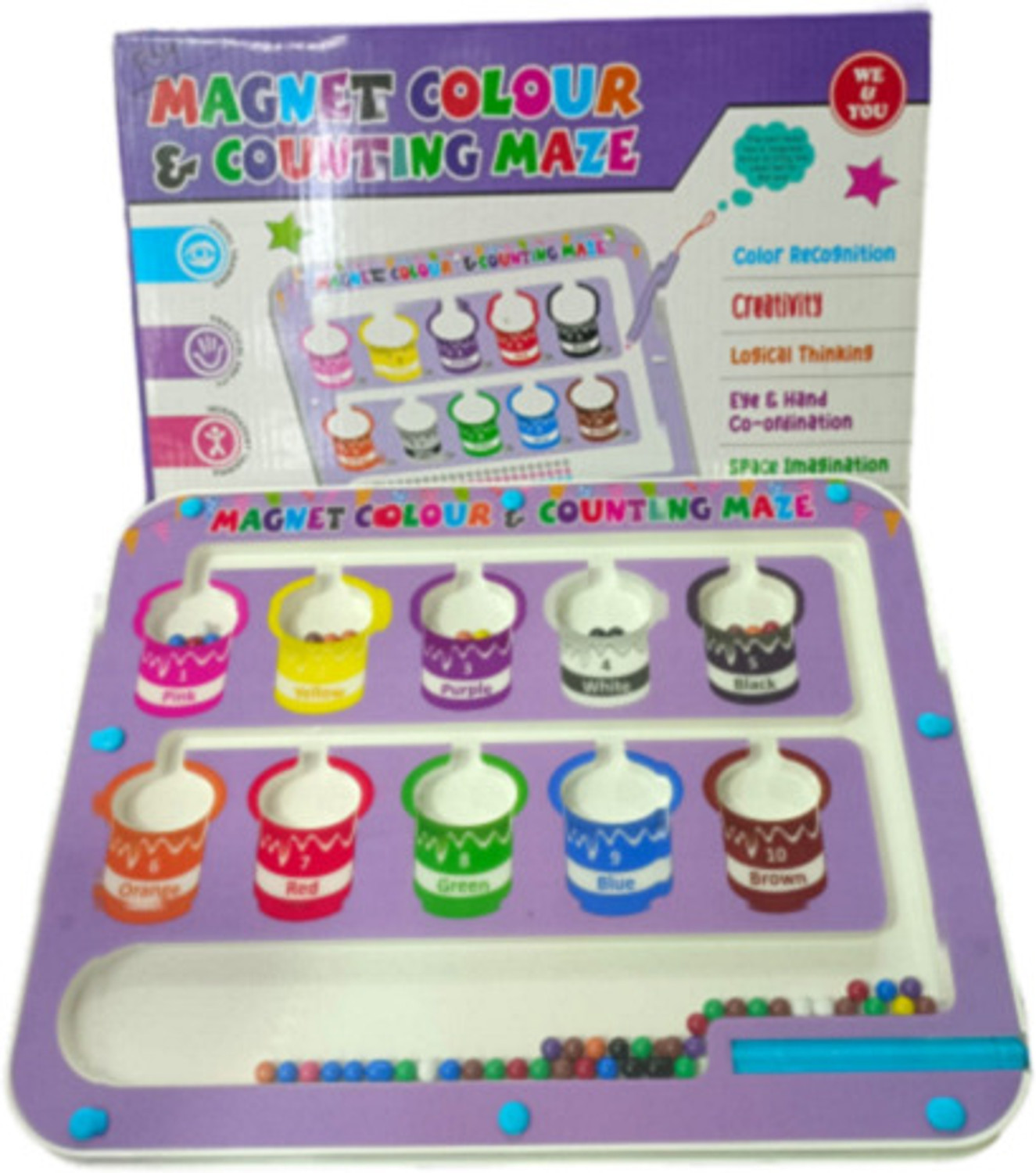 Image of Zuigo Magnetic Color and Number Maze Color Matching Number Learning Toy= Girls-Boyes Educational Board Games