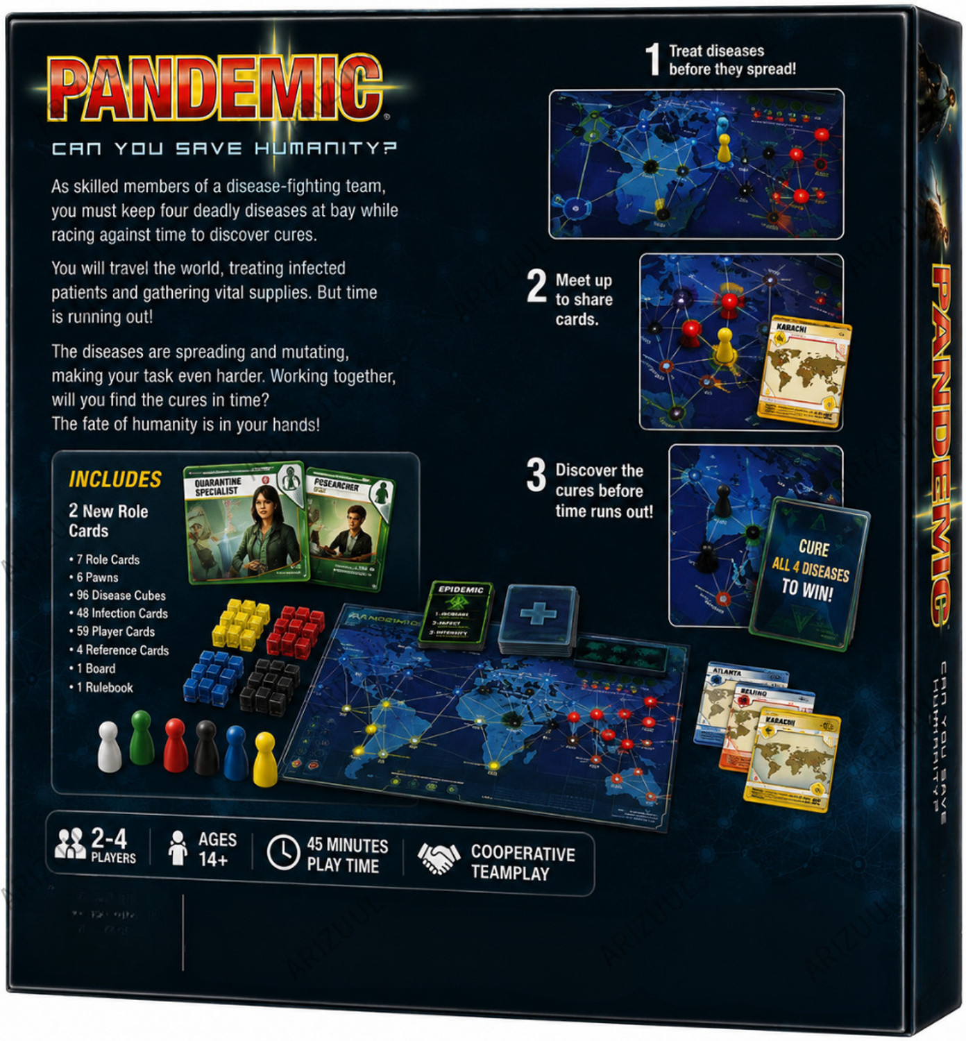Image of Arizuul Pandemic Cooperative Strategy Board Game for Adults & Teens, 2-4 Players Party & Fun Board Game