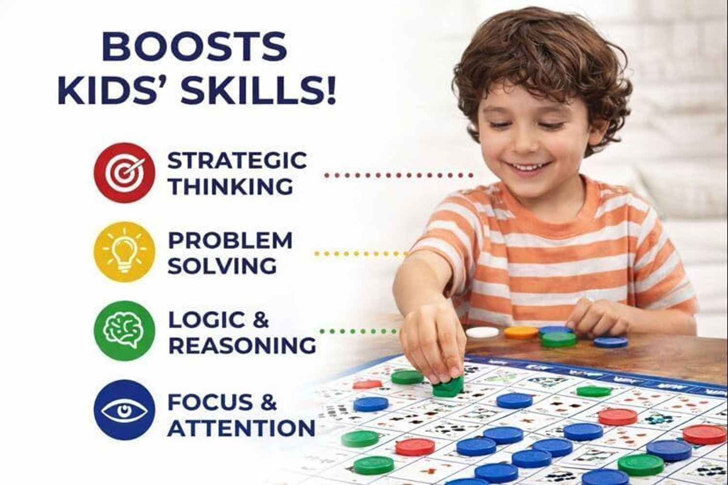 Image of PANTROLA Sequence Family Strategy Board Game | Educational Fun Game for Kids & Adults Educational Board Games