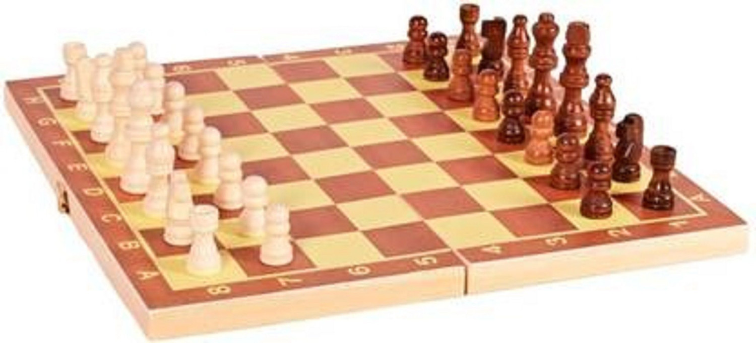MOVEX Morex Handmade (15x15Inch) Wooden Foldable Chess Board Set with 32 Pieces Educational Board Games