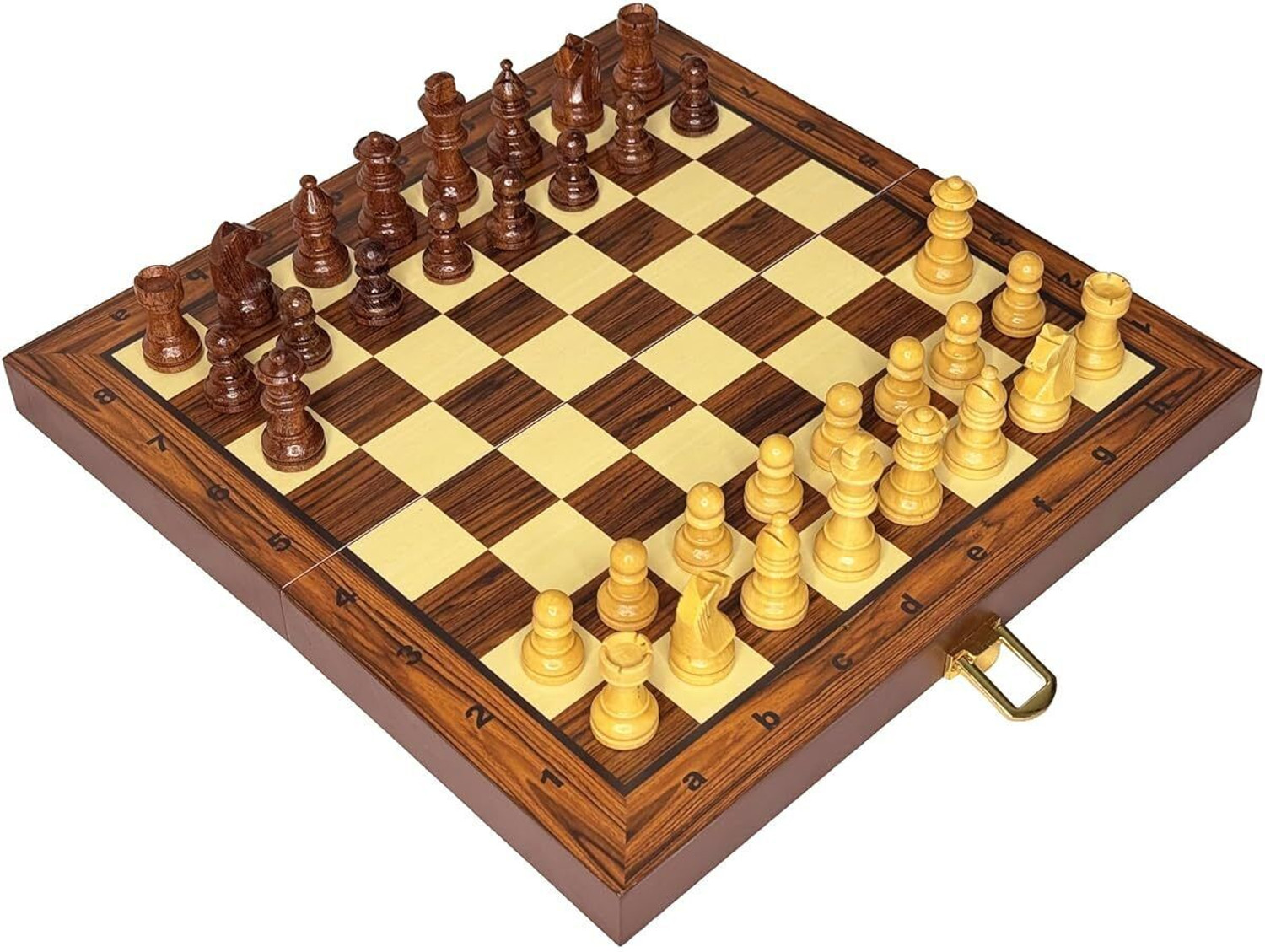 Image of Palm Royal Handicrafts 10x10 inches Wooden Chess Board Set magnetic with extra queens Strategy & War Board Game