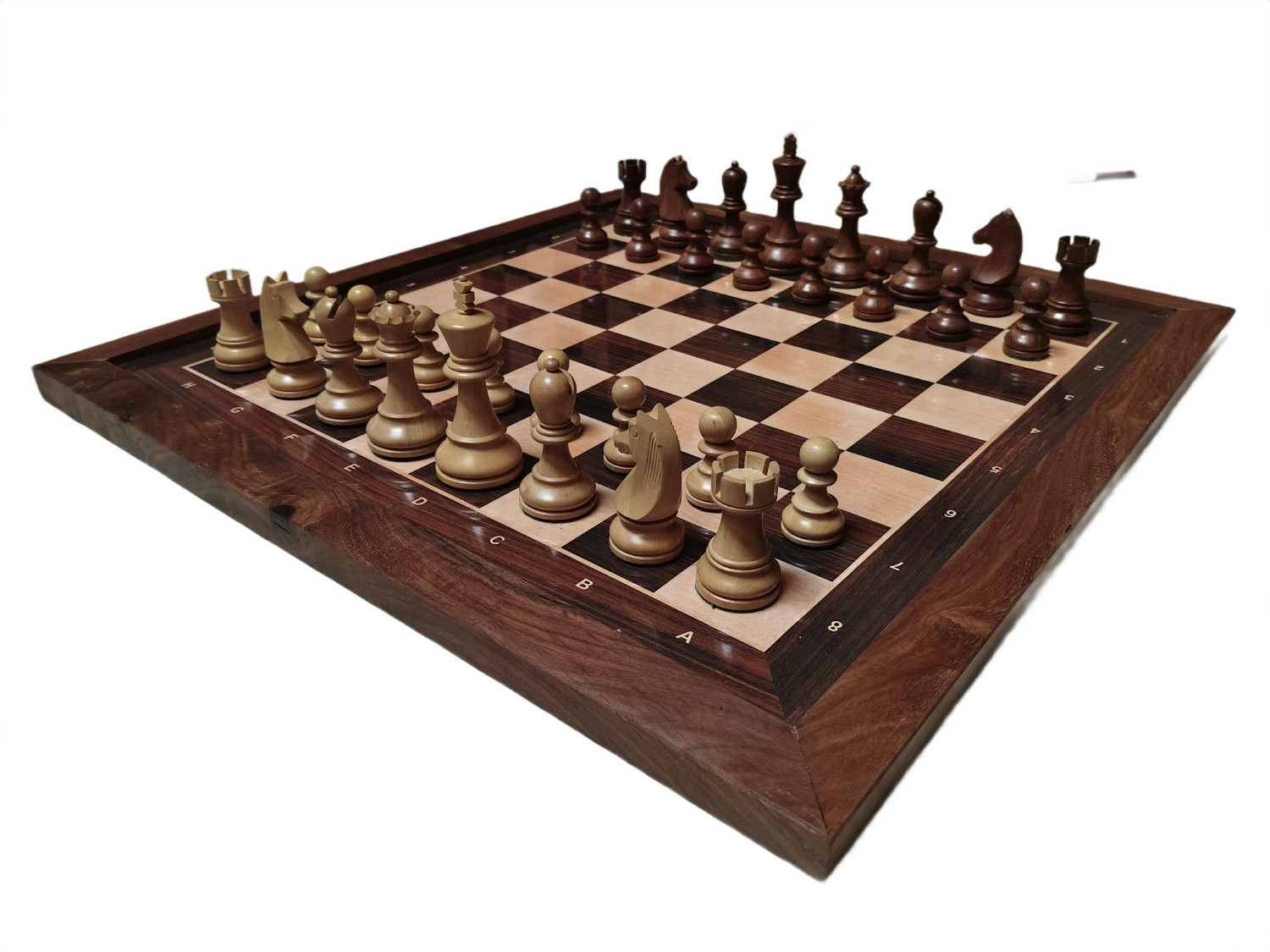 Image of JD CREATIONS Chess Board Set 21X21 Inches with Professional 3.75 inches Coins Educational Board Games