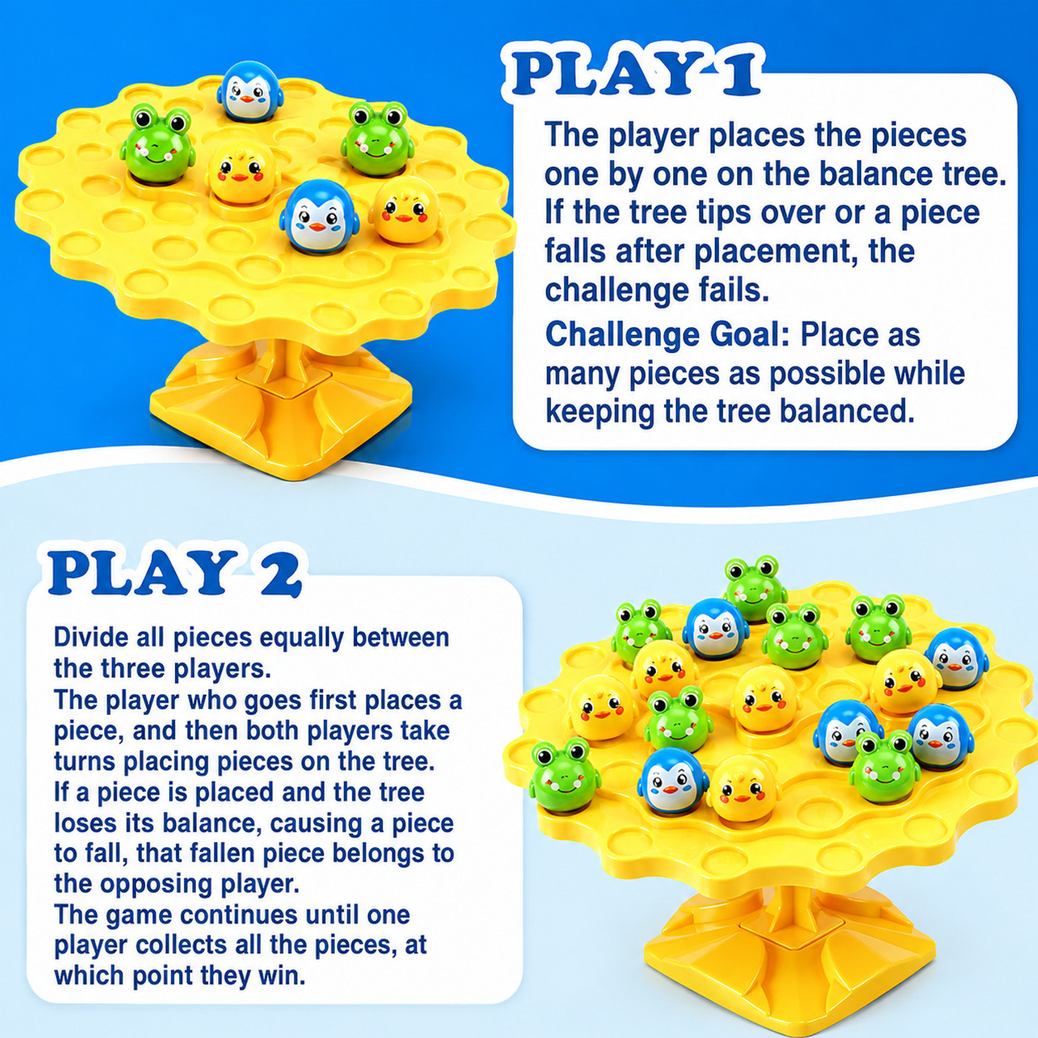 Image of Takhatmal Mini Animal Balance Tree Game Frog Educational Indoor Toy Kids Age 3+ Party & Fun Board Game