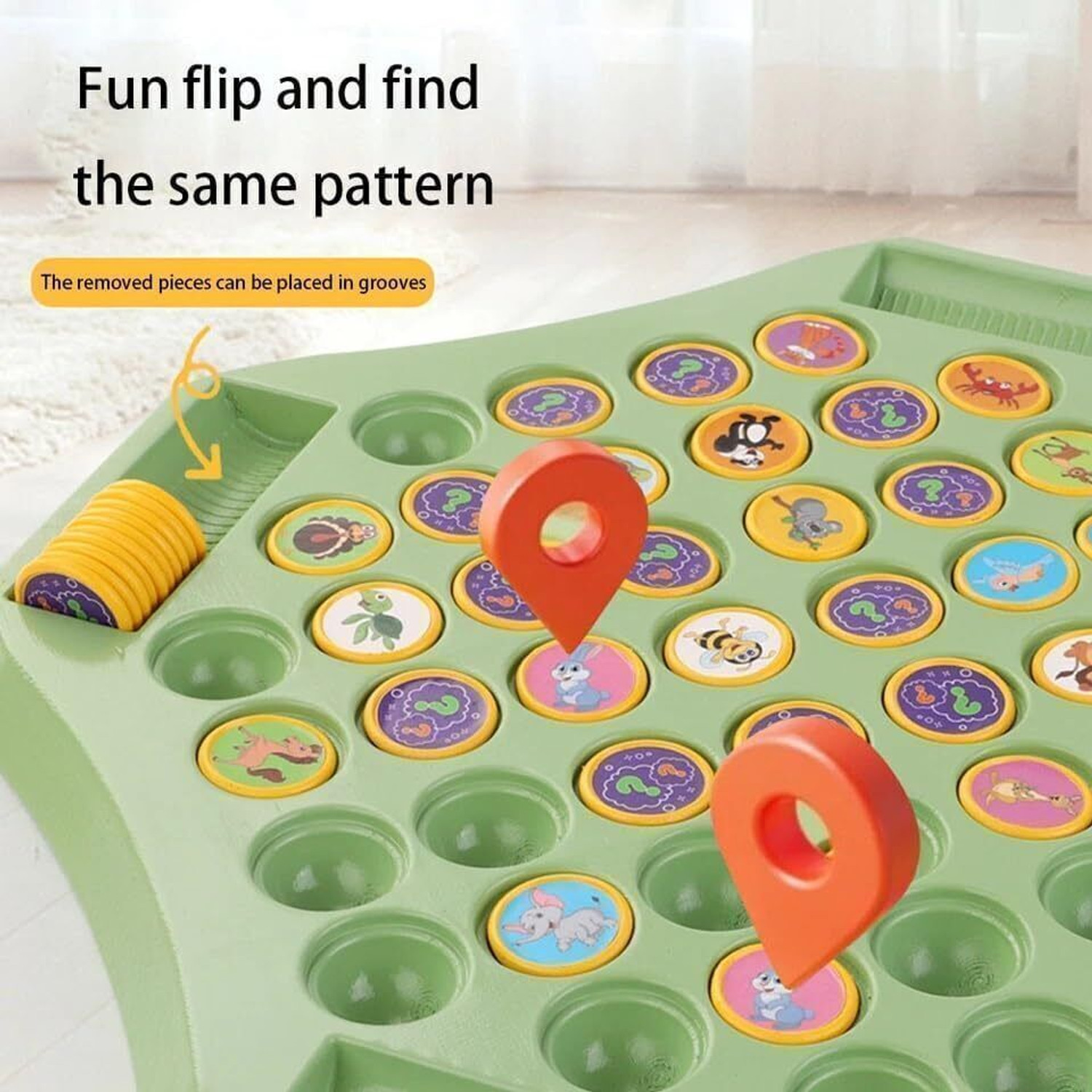 Image of CountryLink 54PCS Animal Flip Memory Chess Game - Fun Matching Board Game for Kids & Travel Party & Fun Board Game