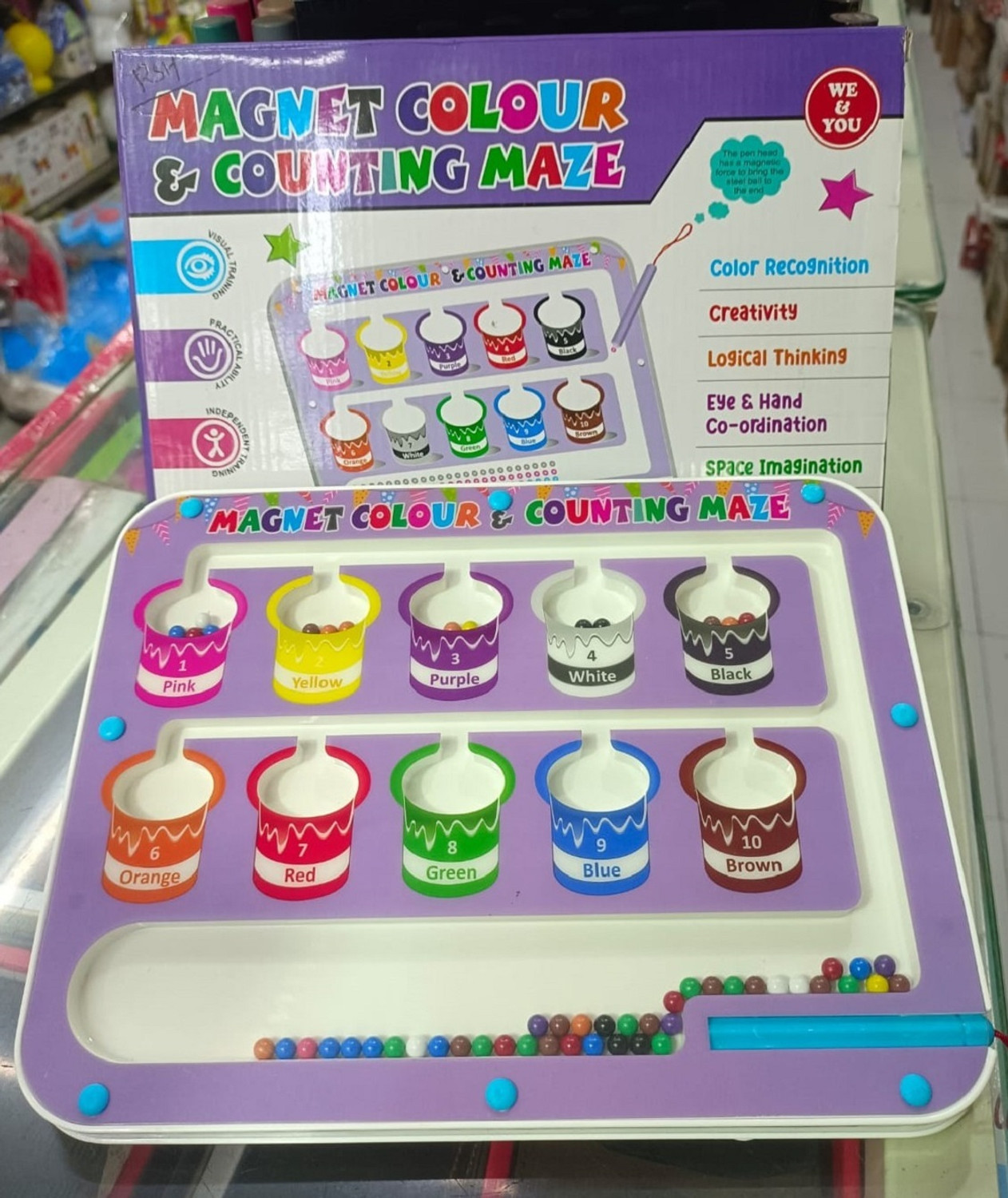 Image of Zuigo Magnetic Color and Number Maze Color Matching Number Learning Toy= Girls-Boyes Educational Board Games