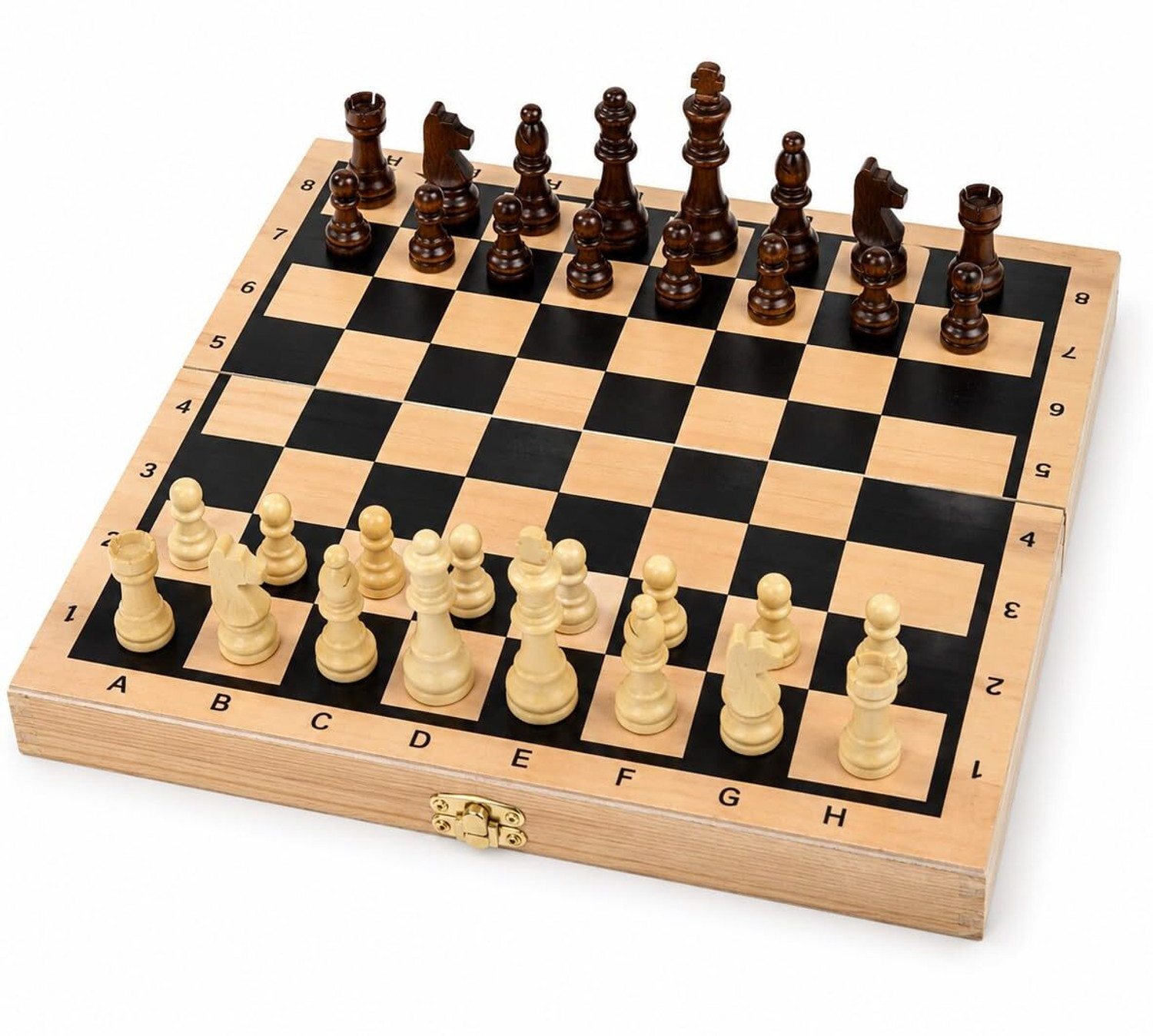 Image of FUNIVO Wooden Folding Chess Board Game Strategy & War Board Game