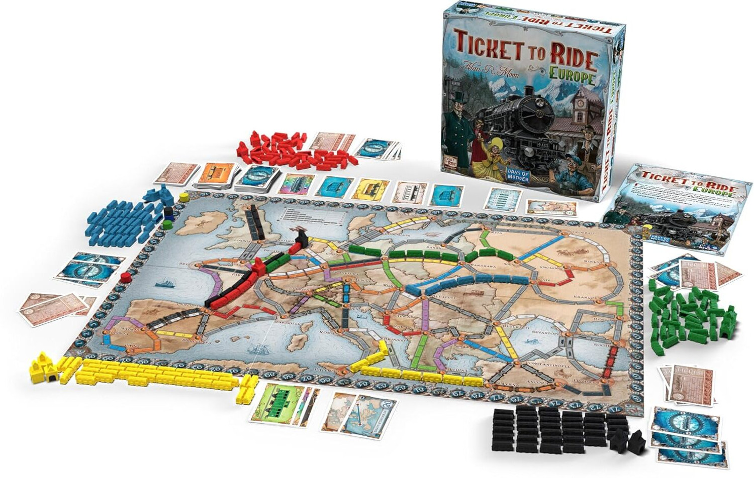 Image of FLBAKO Ticket to Ride Family Board Game for Adults and Family Train Game Strategy & War Board Game