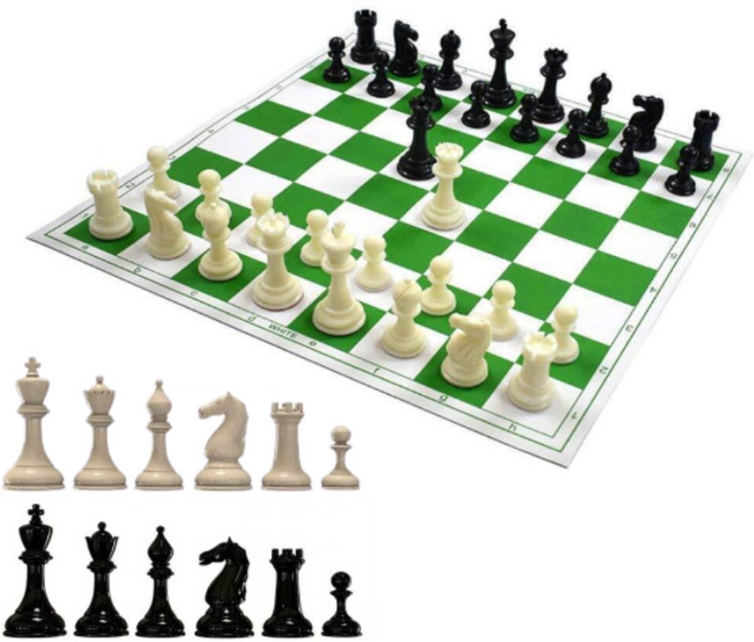 3D Galaxy 17x17 Tournament Chess Vinyl Foldable Chess Game with Solid Plastic Pieces X4 Board Game Accessories