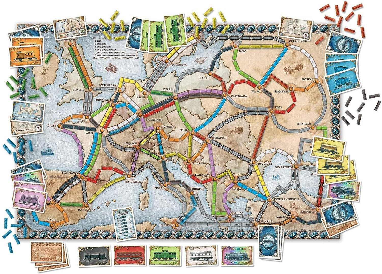 Image of TMA ENTERPRISES Ticket to Ride Europe Board Game Party & Fun Board Game