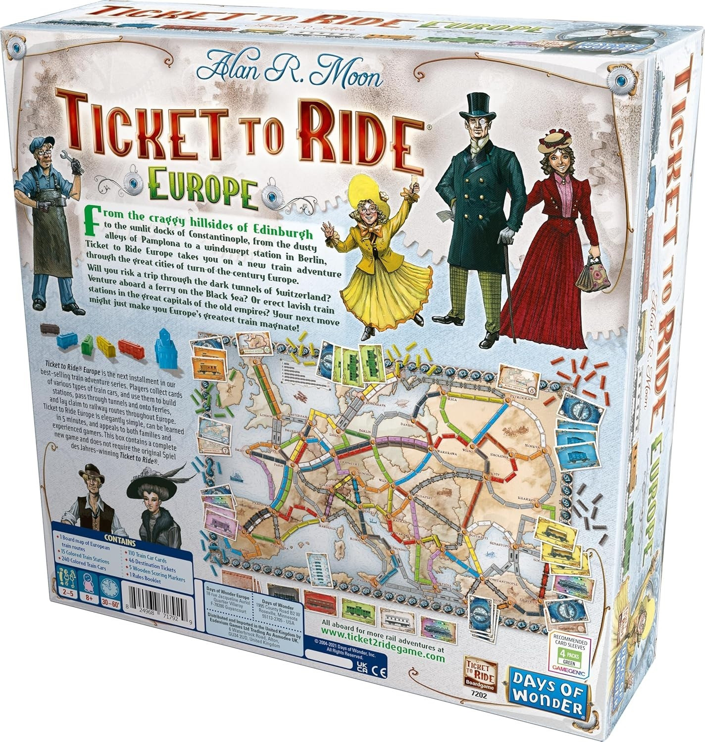 Image of Zuuluzrs Ticket to Ride Europe Board Game For 2 to 5 players Board Game Accessories