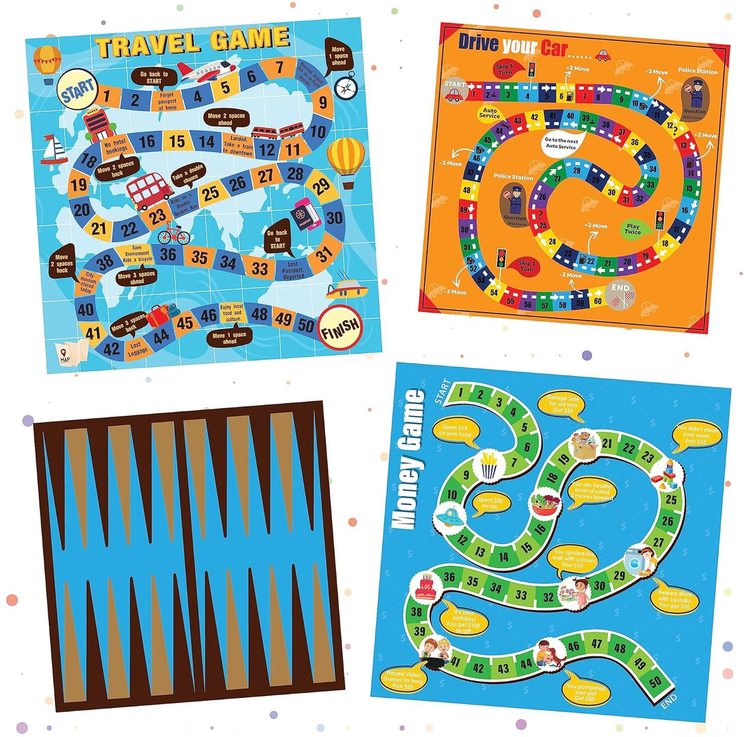 Image of Popcorn Games & Puzzles Popcorn 10-in-1 Board Games Engaging family board games for kids 5+ years. Board Game Accessories