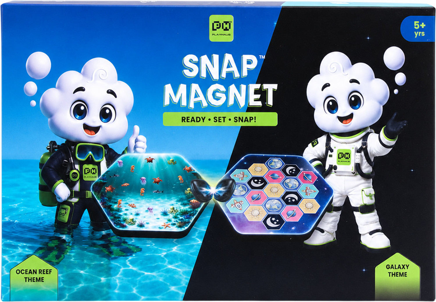 PlayHaus Snap Magnet Magnetic Board Game | 2-in-1 Strategy Game for Kids Ages 5+ Board Game Accessories
