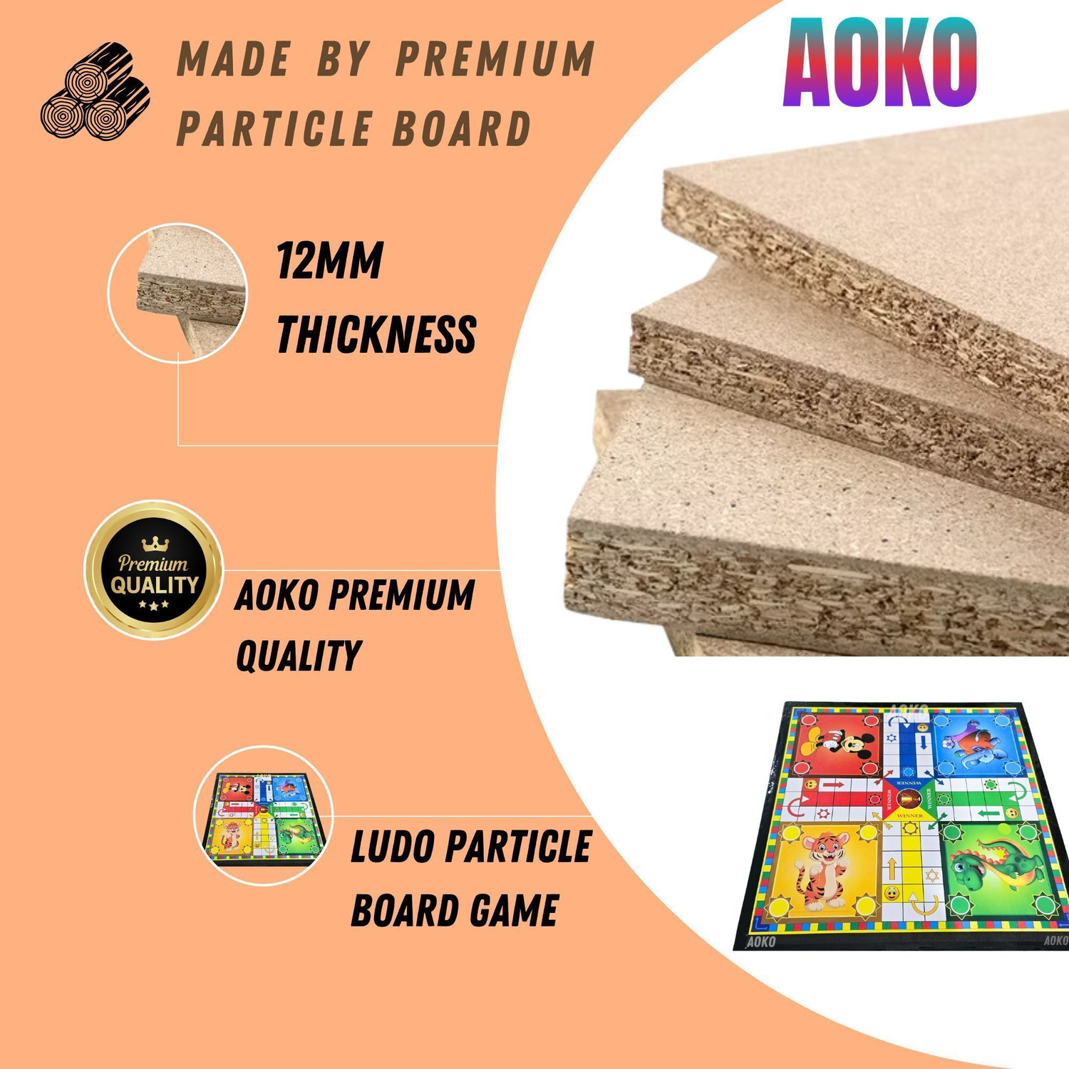 Image of AOKO COMBO of 2 Ludo And Chess + Ludo Snakes & Ladders Size 12x12 Inches Party & Fun Board Game