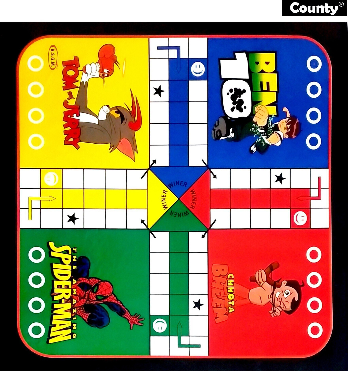 Image of County Premium Quality Wooden Ludo with Coins Party & Fun Board Game