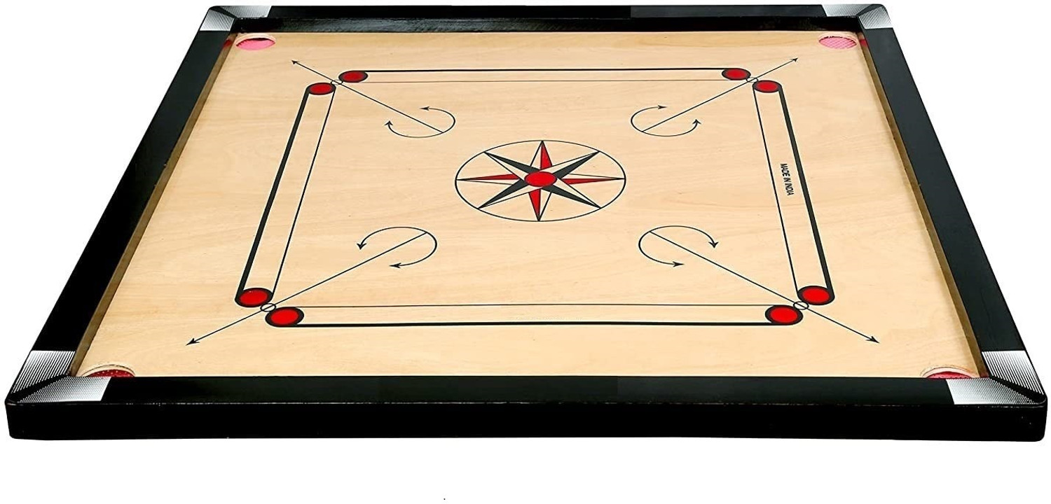 Image of ZAFEX Carrom Board with Coins Striker and Boric Powder Combo Number Eleven 81.28 cm Carrom Board (Black)