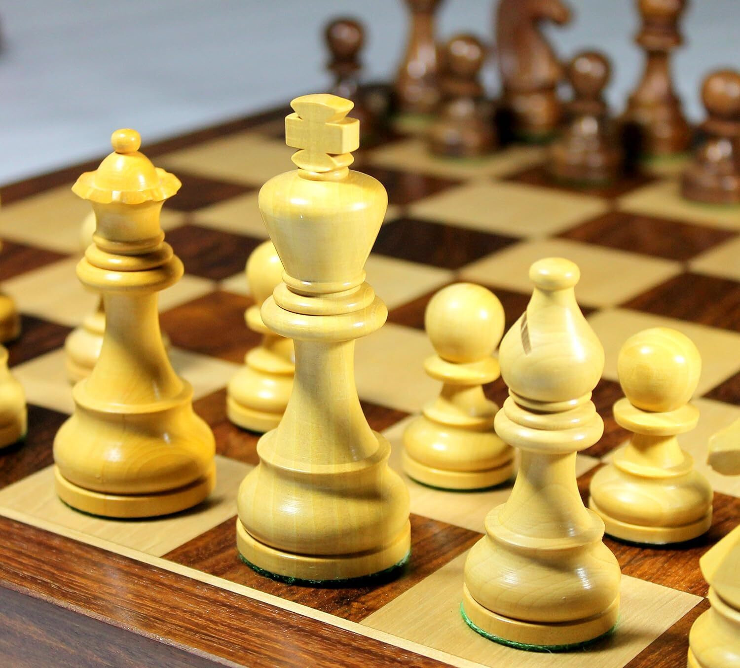 Image of PRIME HOMES Wooden Foldable Chess Board With Chess Pieces| 18x18 Inch 45.72 cm Chess Board