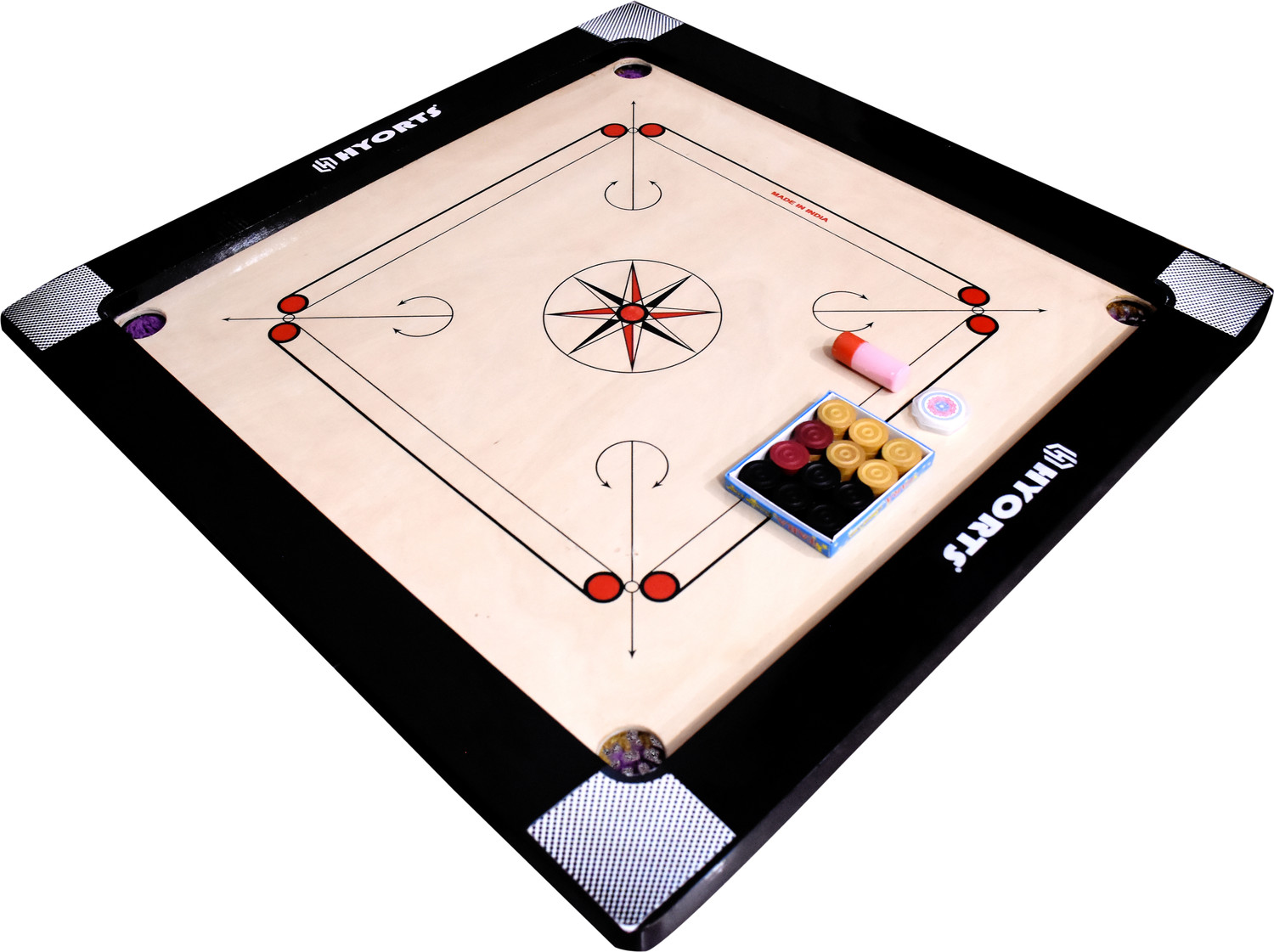 Image of HYORTS Carrom Board Wooden Carrom board 36inch 3inch Border Full Size D 91.44 cm Carrom Board (Beige)