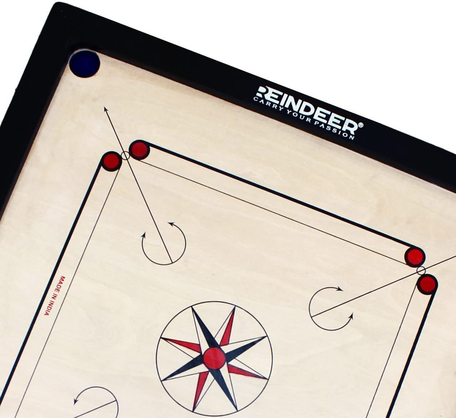 Image of HouseOfCommon 32 inch Wooden Carrom Board (32Inch Carrom Board) 81.28 cm Carrom Board (Beige, Black)