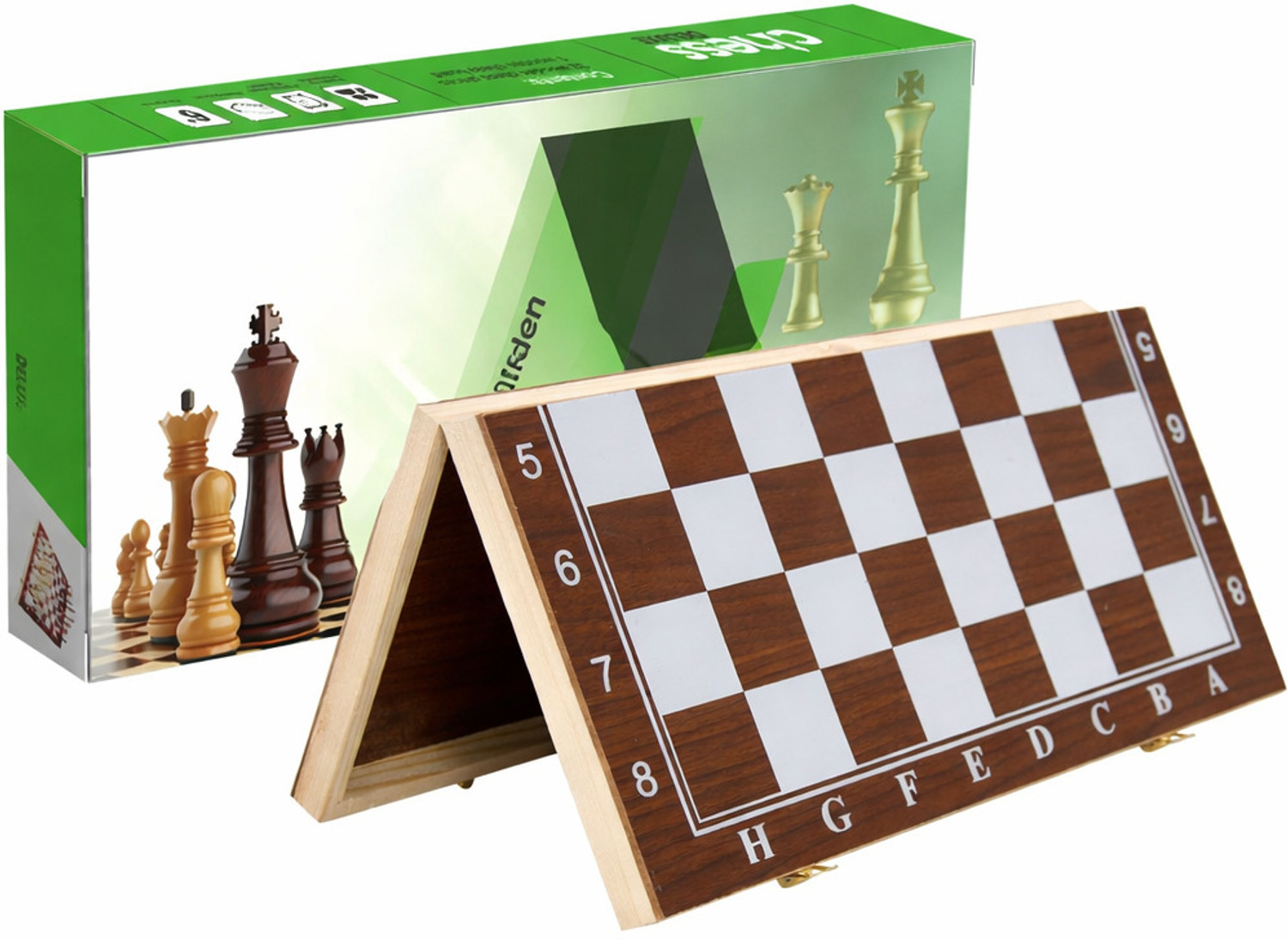 Image of Nakashi 13 INCH Wooden Folding Chess Set with Storage | Classic Chess Board Game 33 cm Chess Board