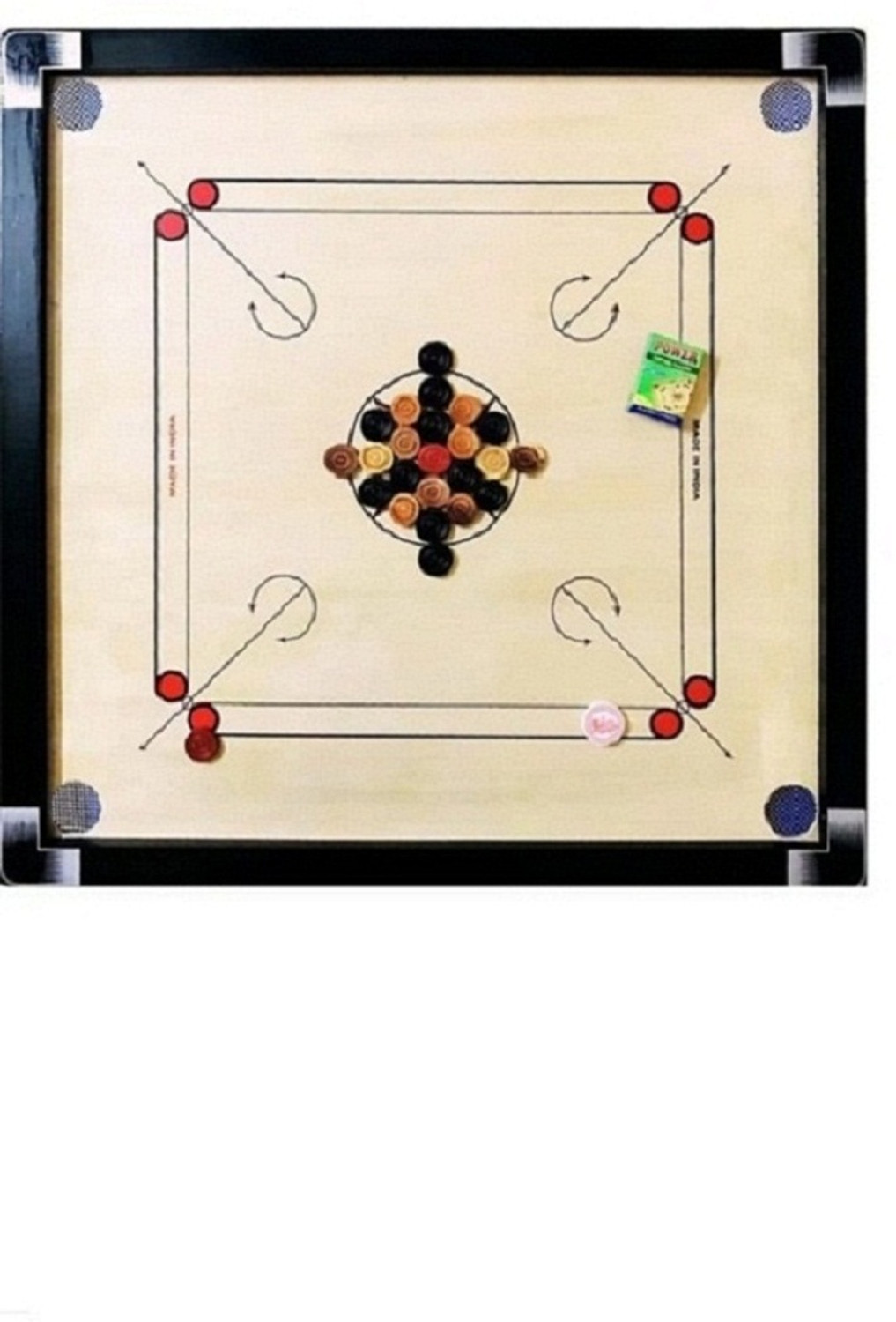 Ishu Sports Full Size SMOOTH (Size, 32 X. 32 Inch, Border: 1.5 Inch) 82 cm Carrom Board